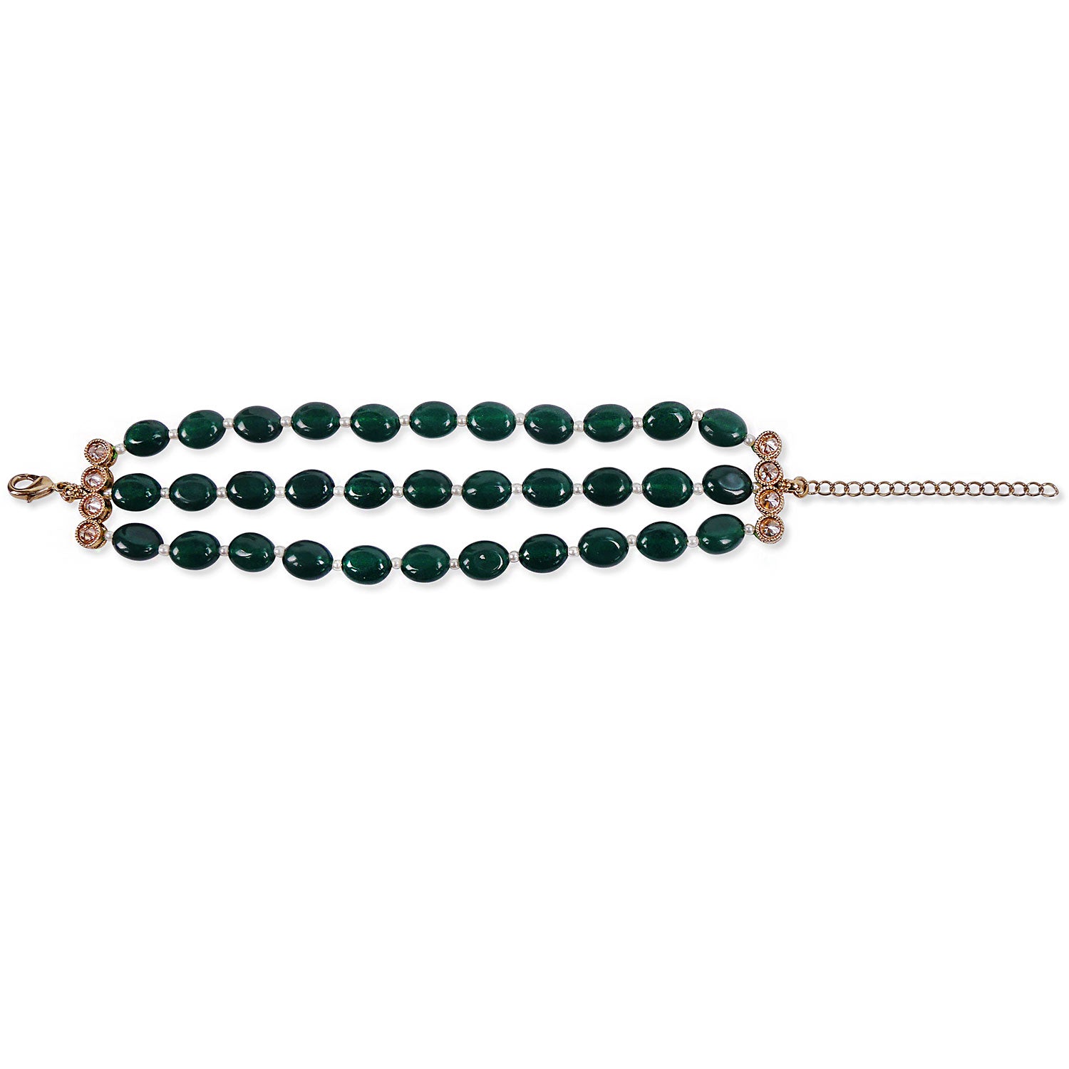 Sofiya Bead Bracelet in Deep Green
