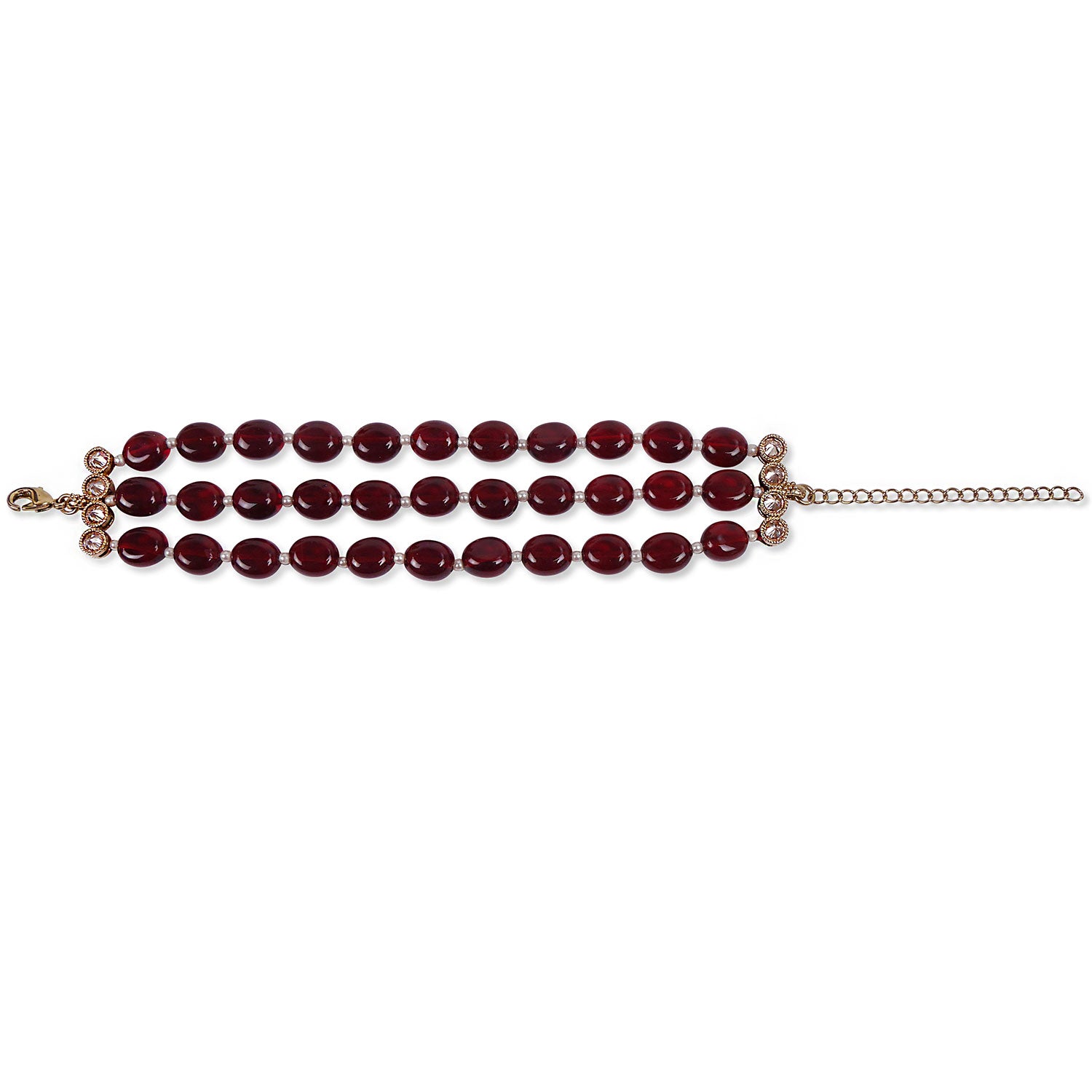 Sofiya Bead Bracelet in Maroon