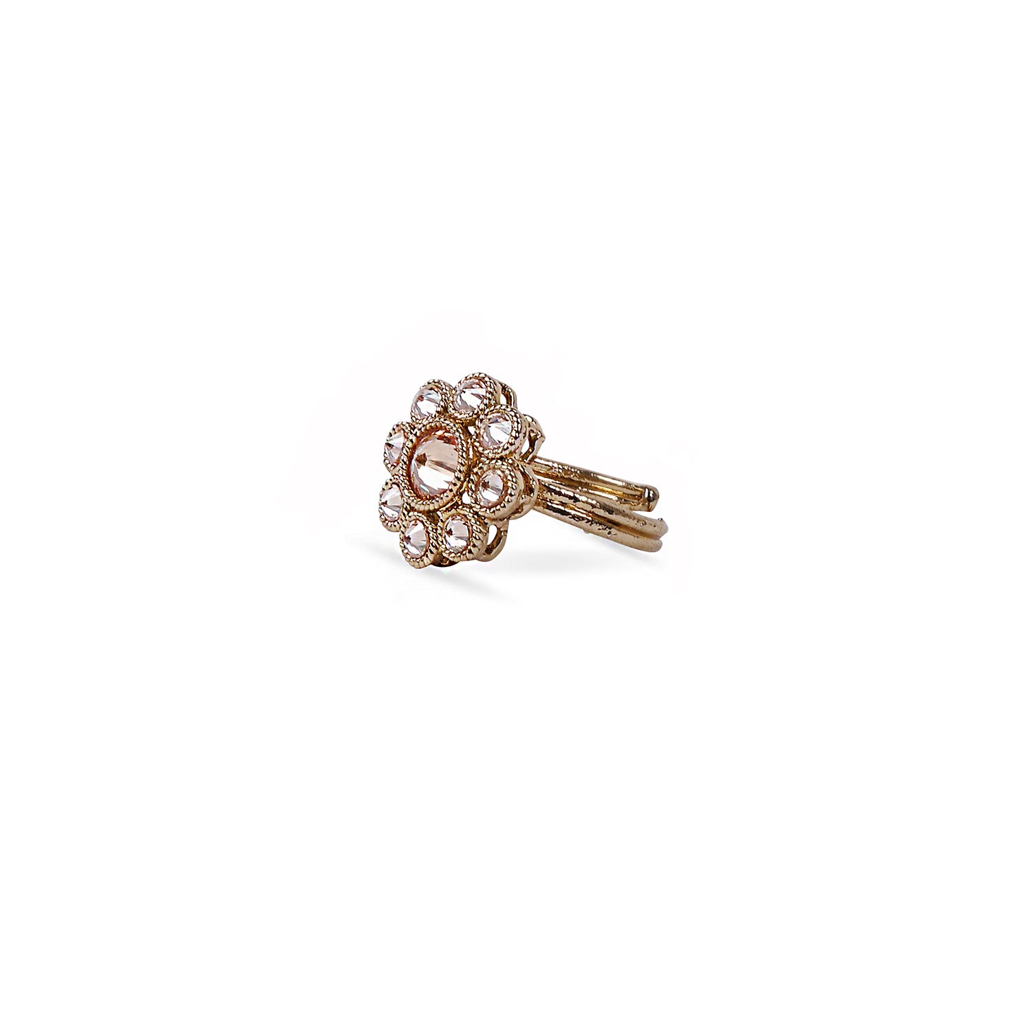 Yasmin Ring in Champagne Crystal