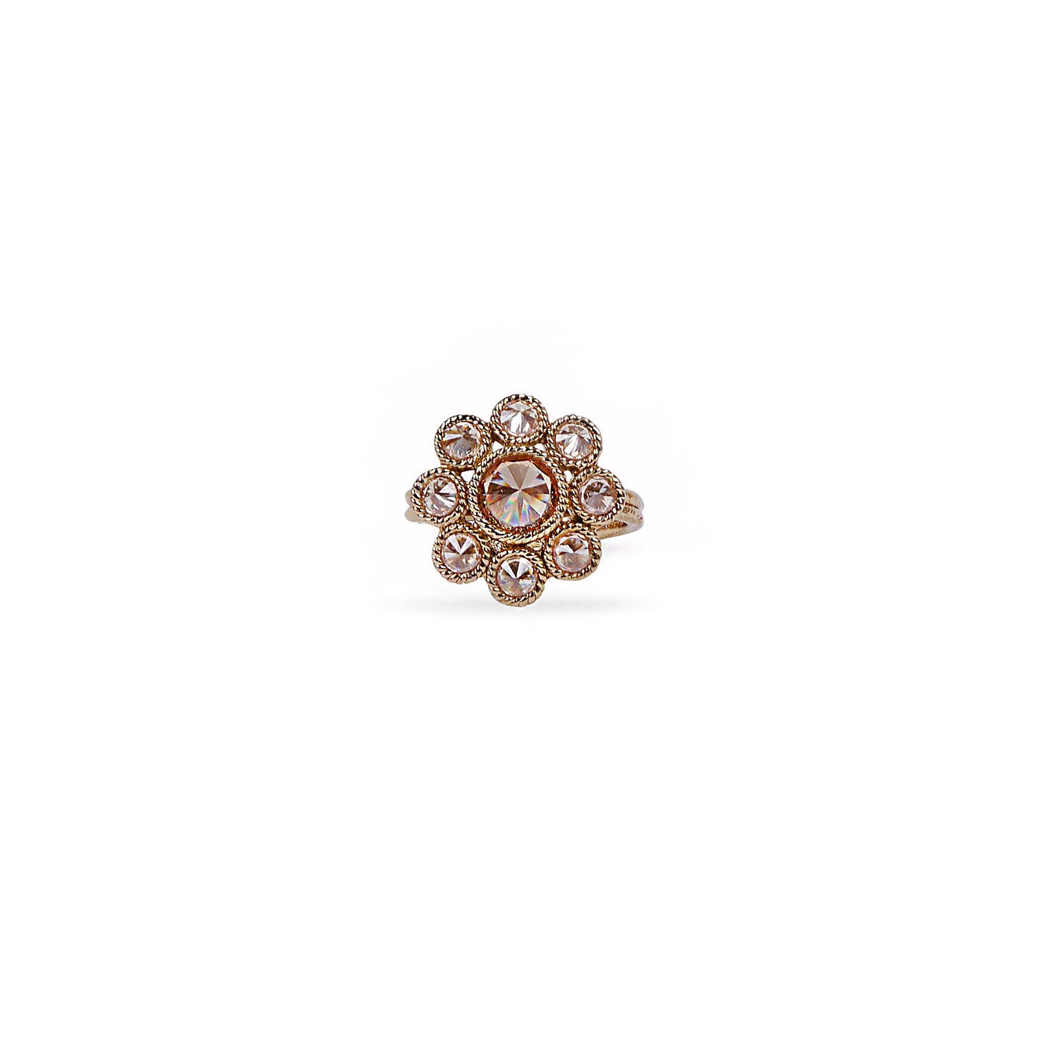 Yasmin Ring in Champagne Crystal