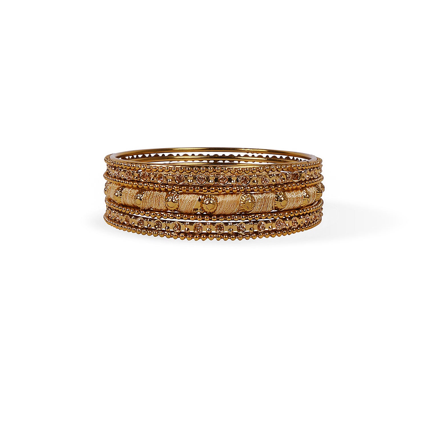 Gold Thread and Antique Bangle Set