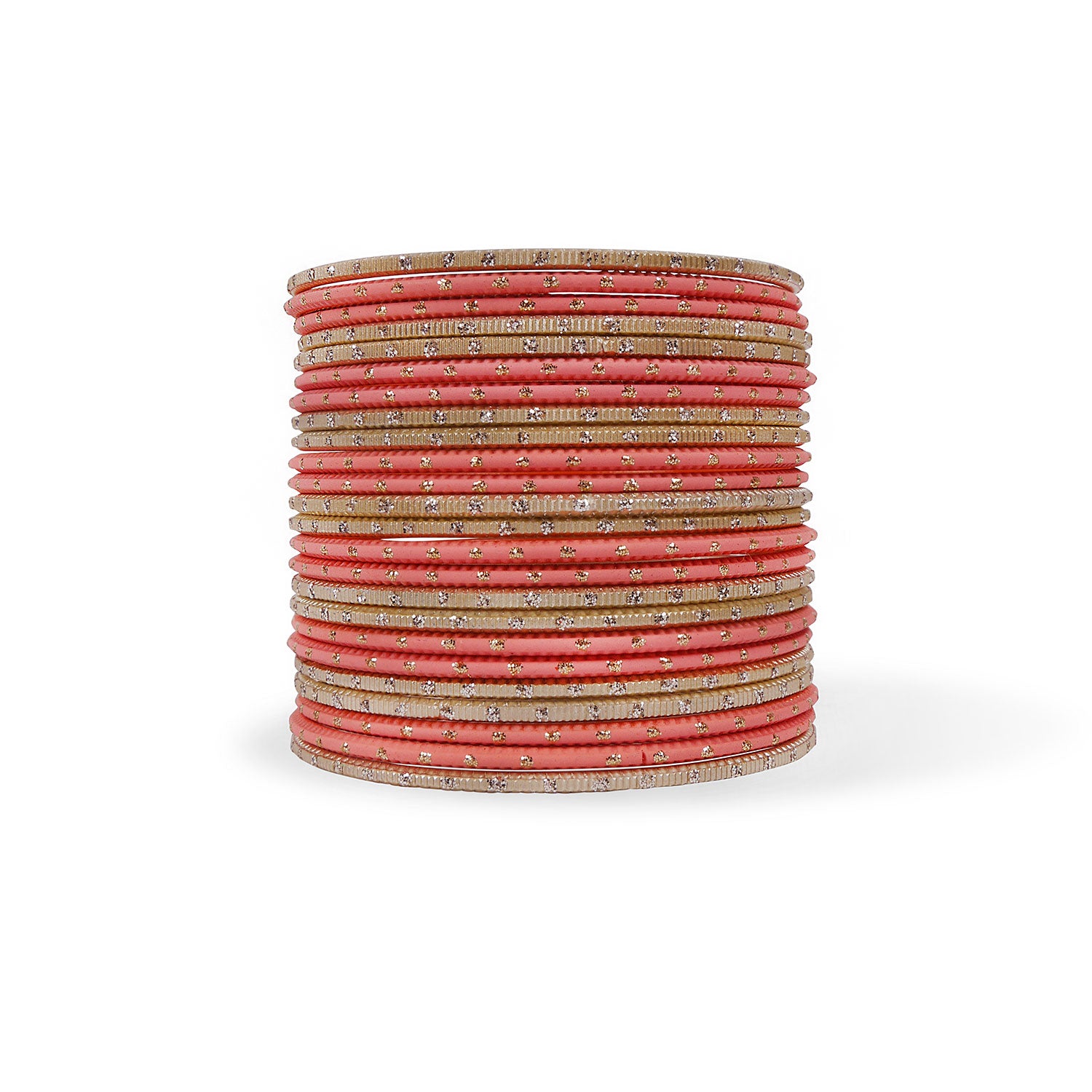 Ravishing Coral Bangle Stack