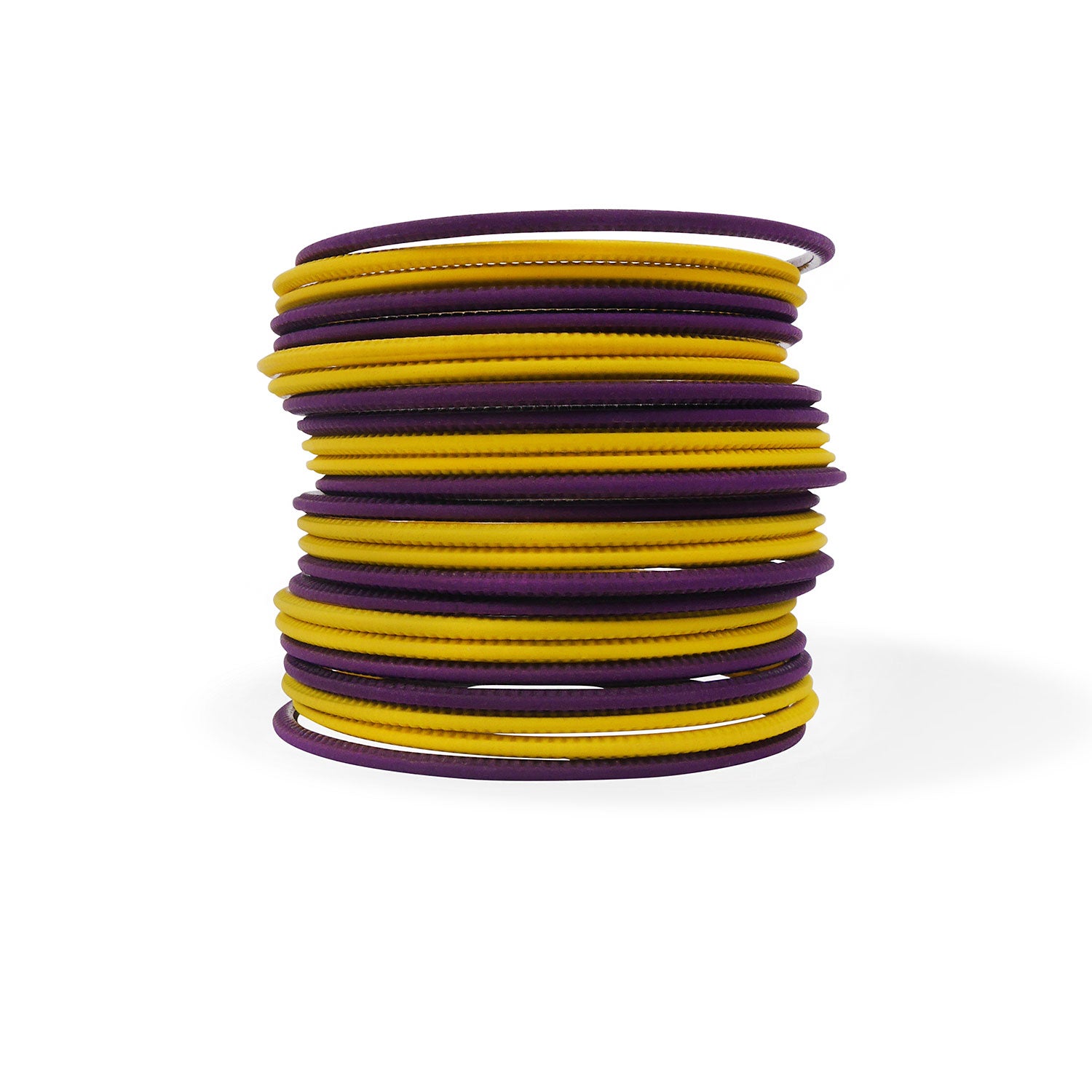 Purple and Yellow Bangle Stack