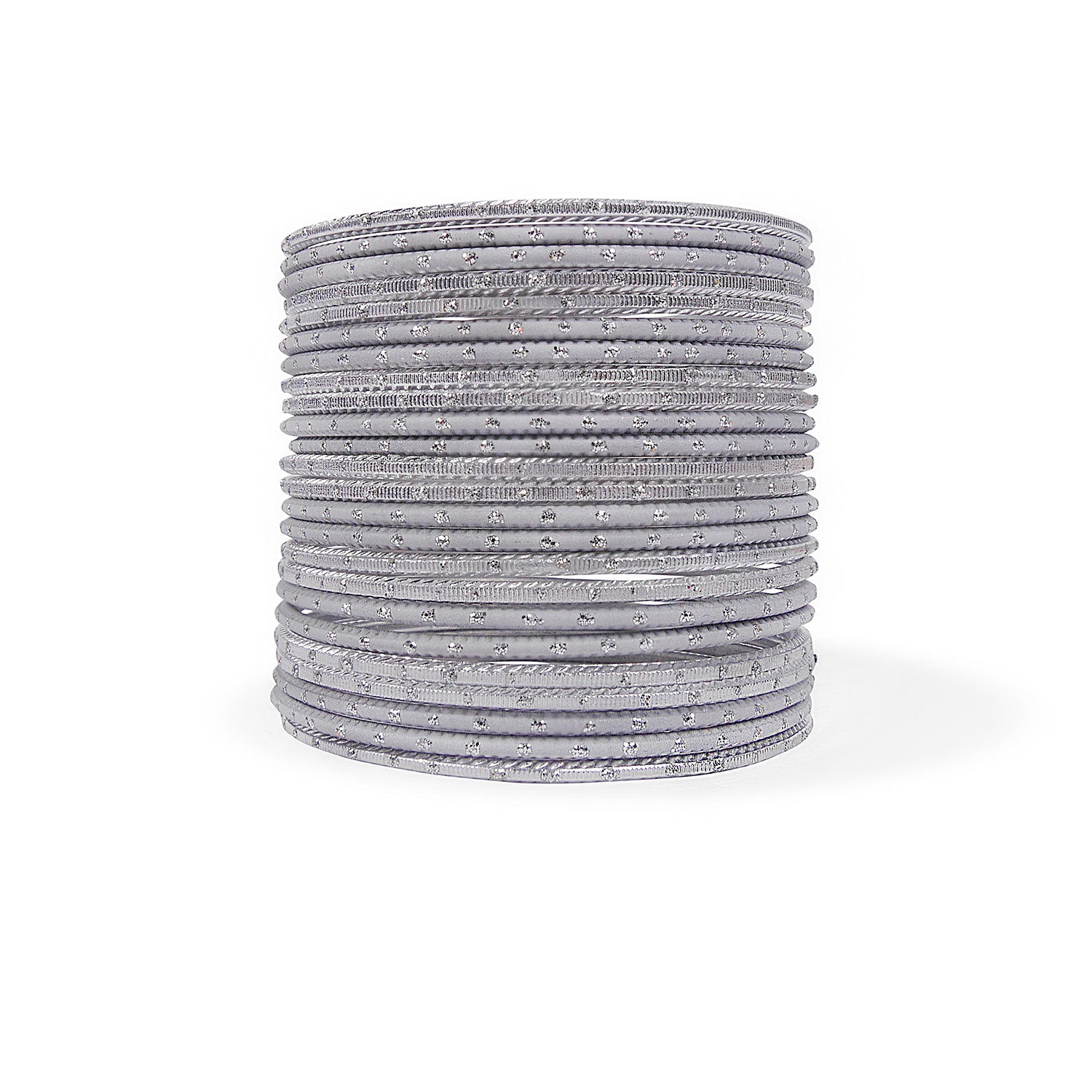 Cloud Silver Bangle Stack