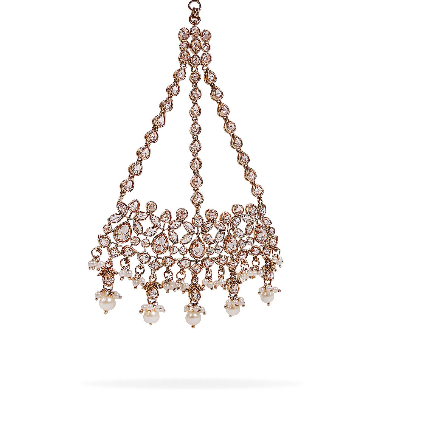 Zina Jhumar in Pearl and Antique Gold