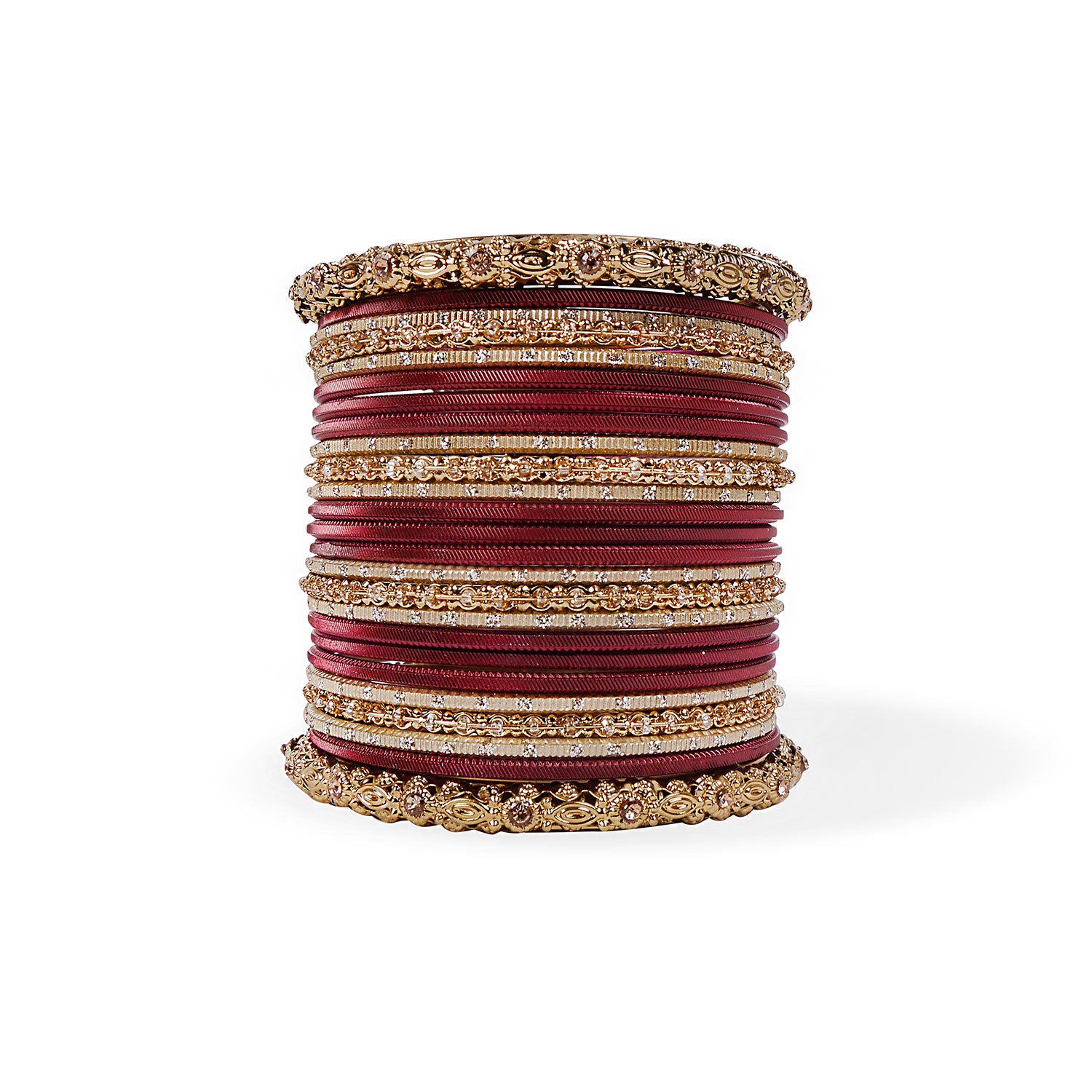 Classic Bangle Set in Maroon