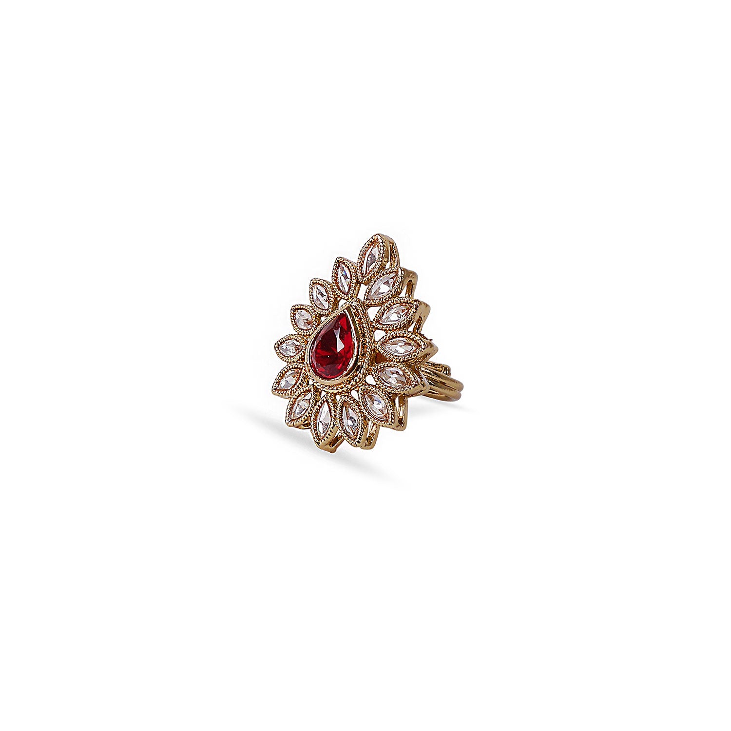 Saveri Ring in Maroon