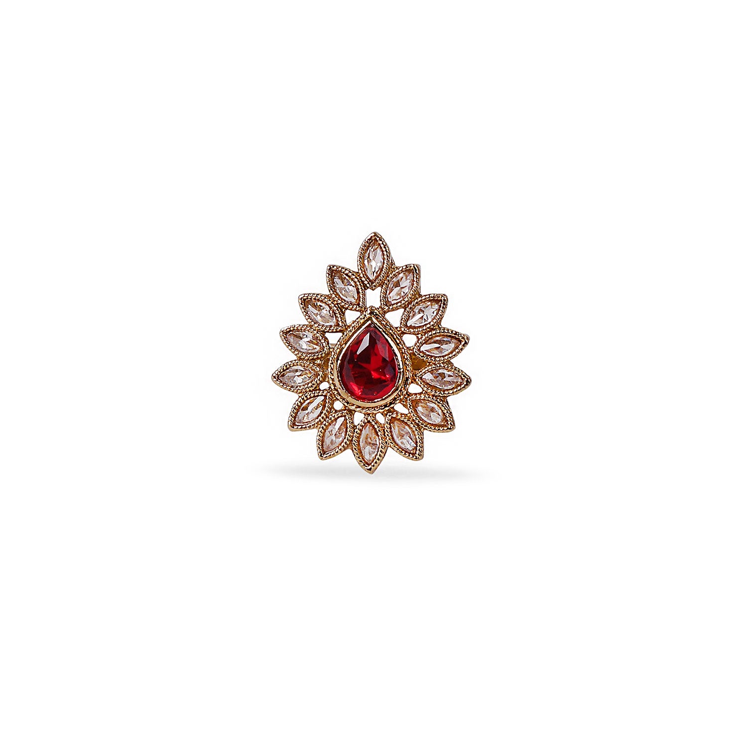 Saveri Ring in Maroon