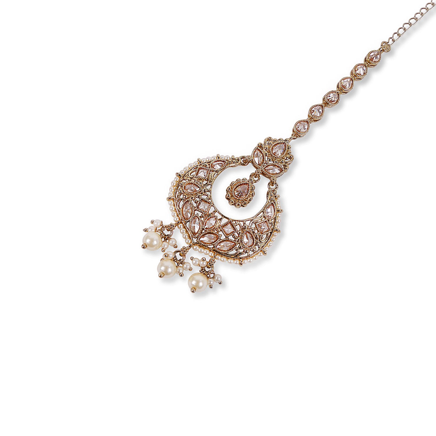 Palavi Tikka in Pearl and Antique Gold