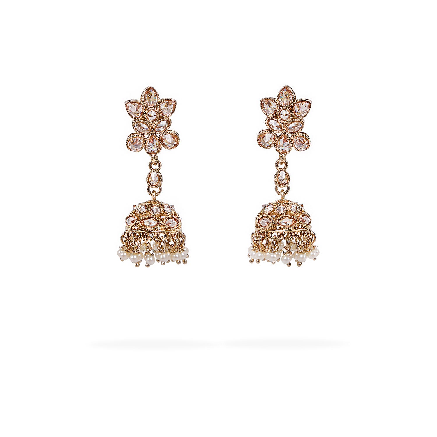 Malina Jhumka Earrings in Pearl