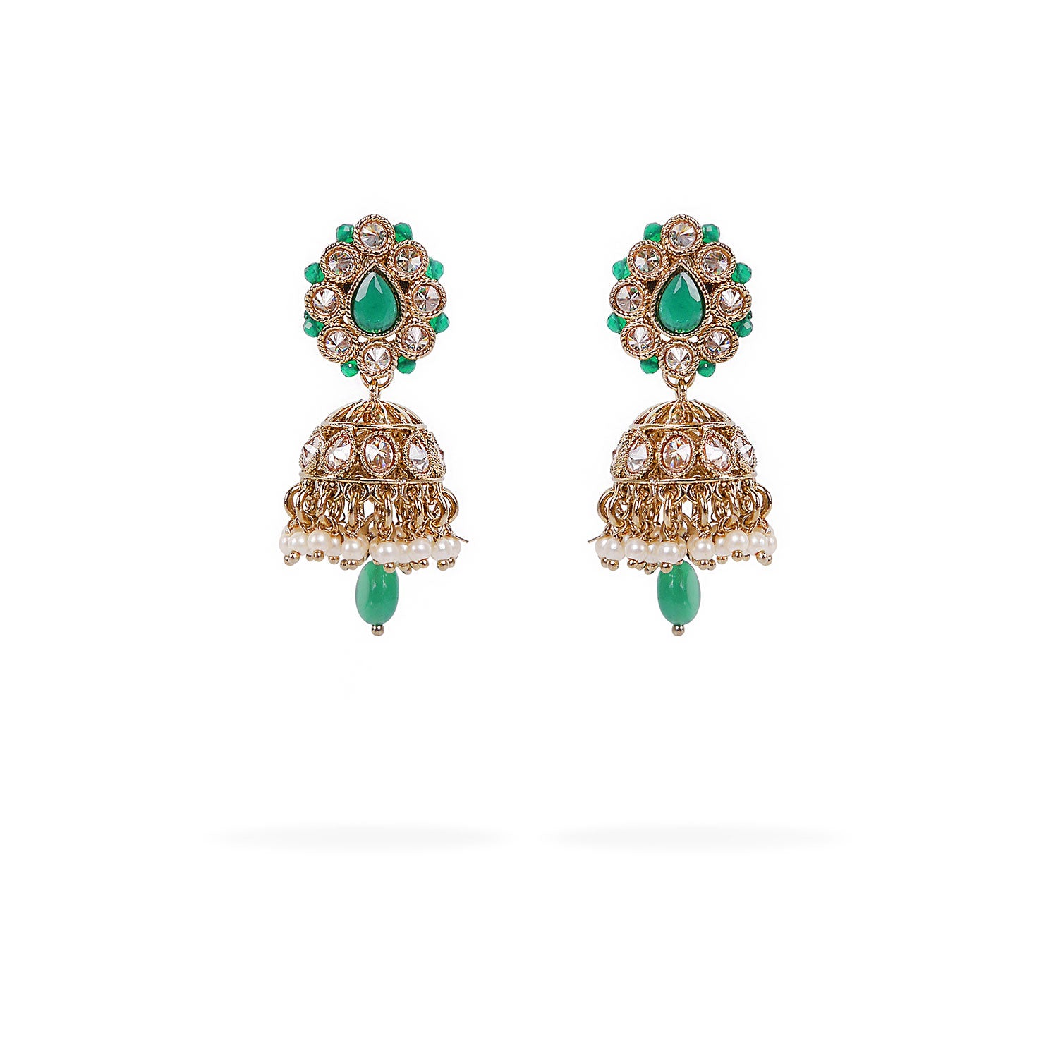 Nira Jhumka Earrings in Green