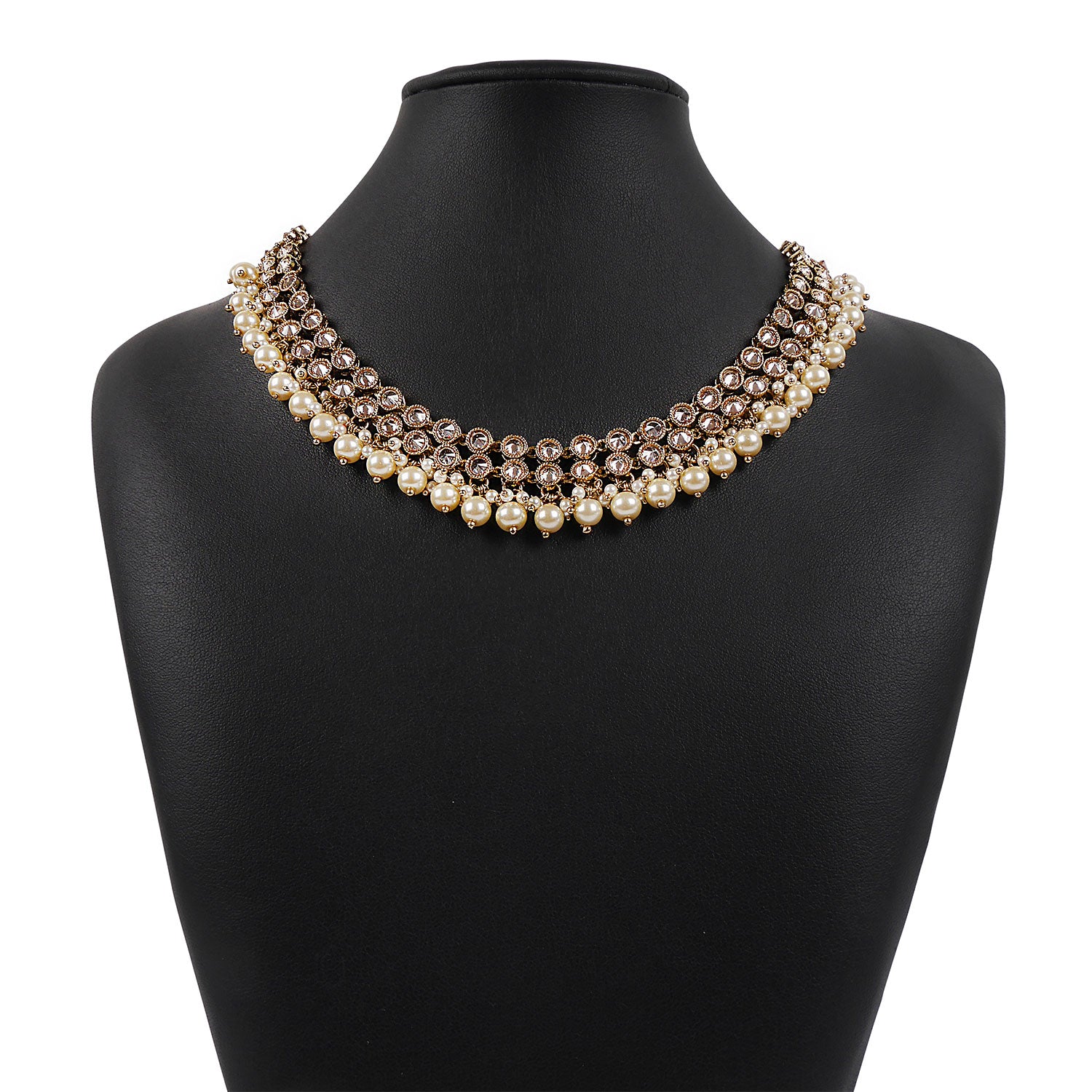 Freena Necklace in Pearl and Antique Gold