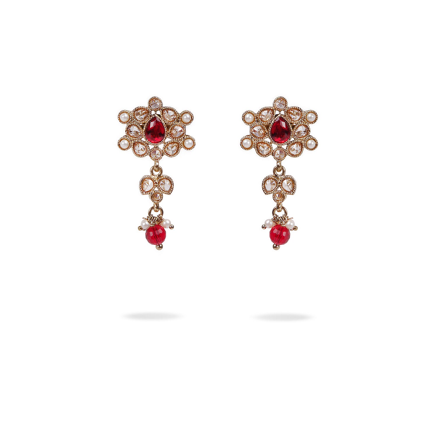 Masoom Small Earrings in Maroon