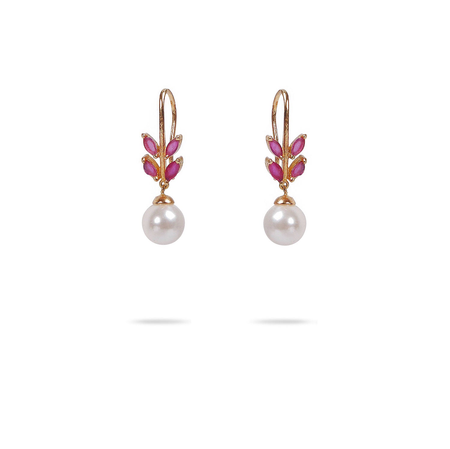 Maple Cubic Zirconia Earrings in Ruby