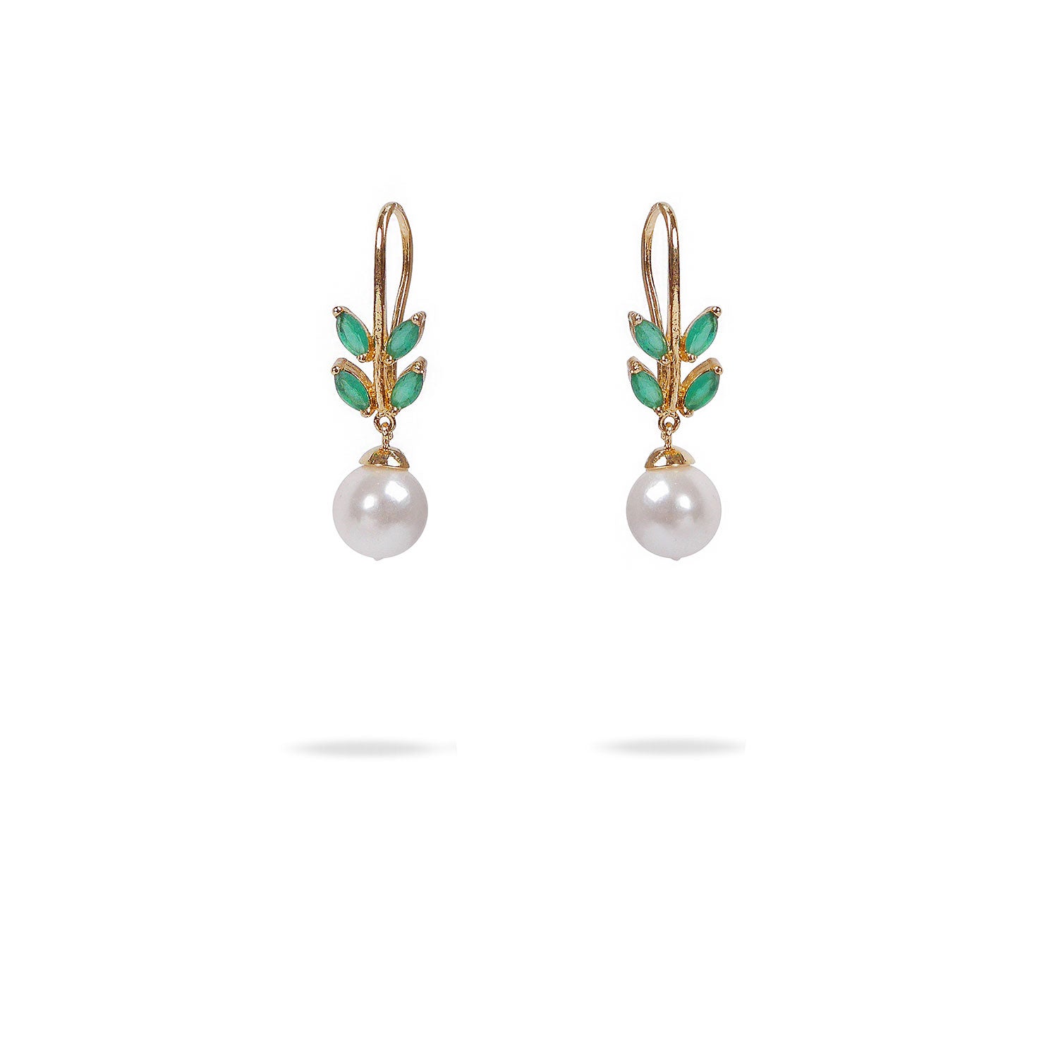 Maple Cubic Zirconia Earrings in Green