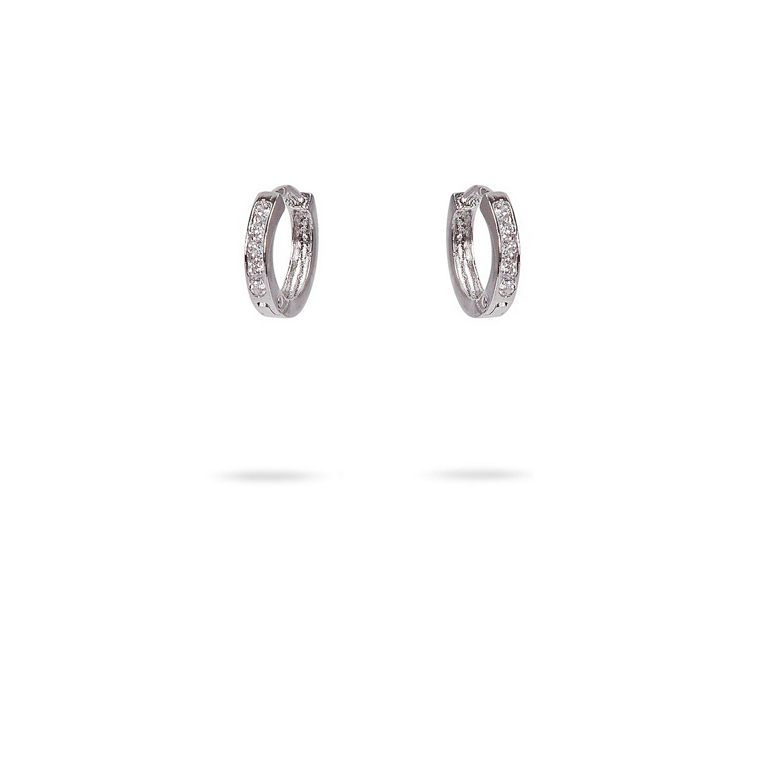 Classic Cubic Zirconia Hoops in Rhodium