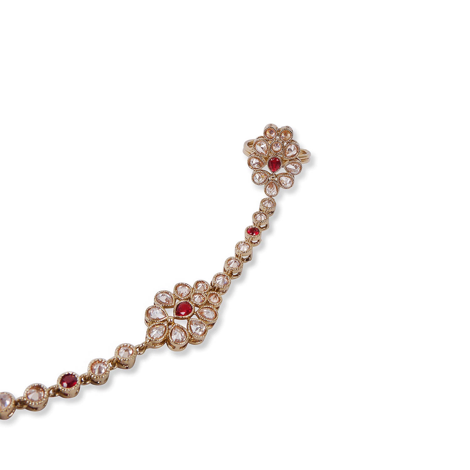 Ruhani Hand Chain in Maroon