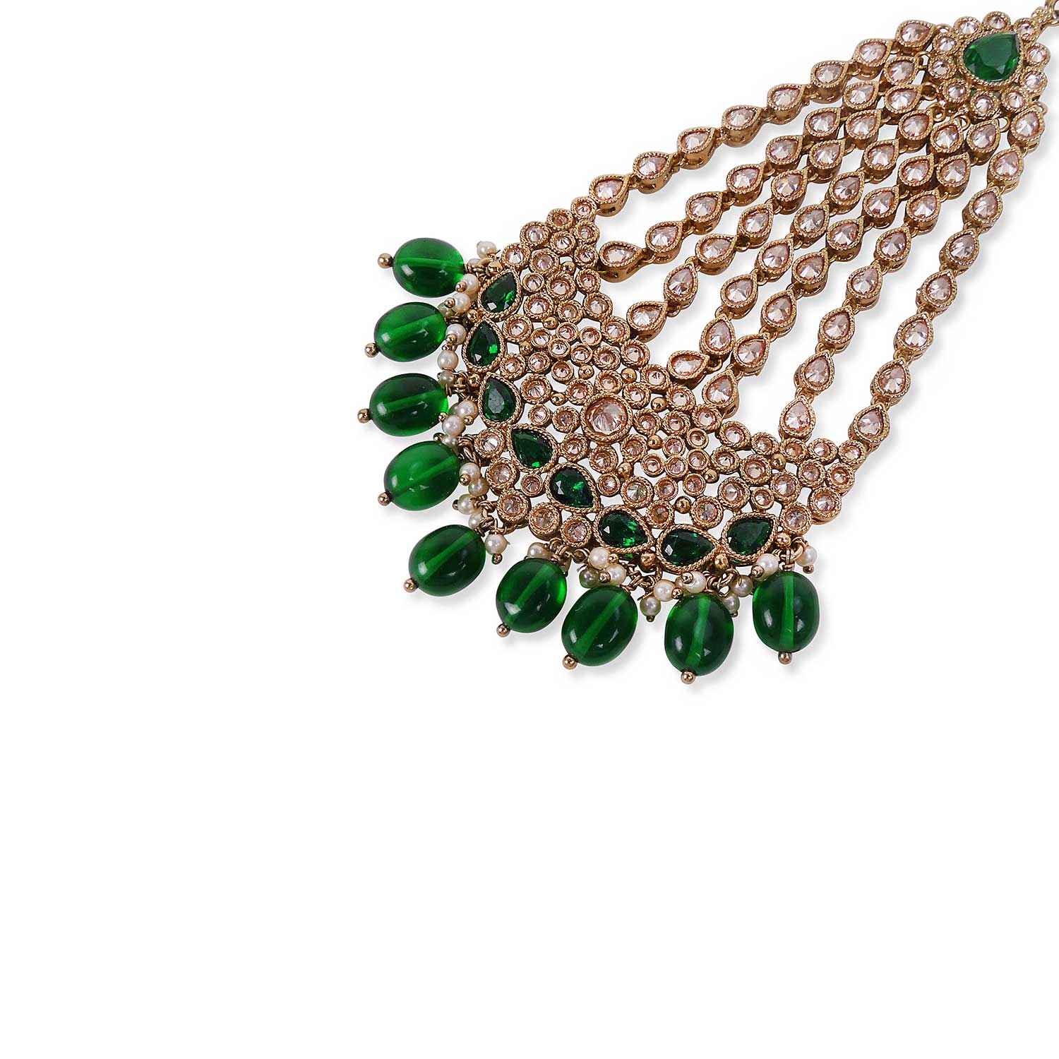 Deepa Jhumar Headpiece in Green
