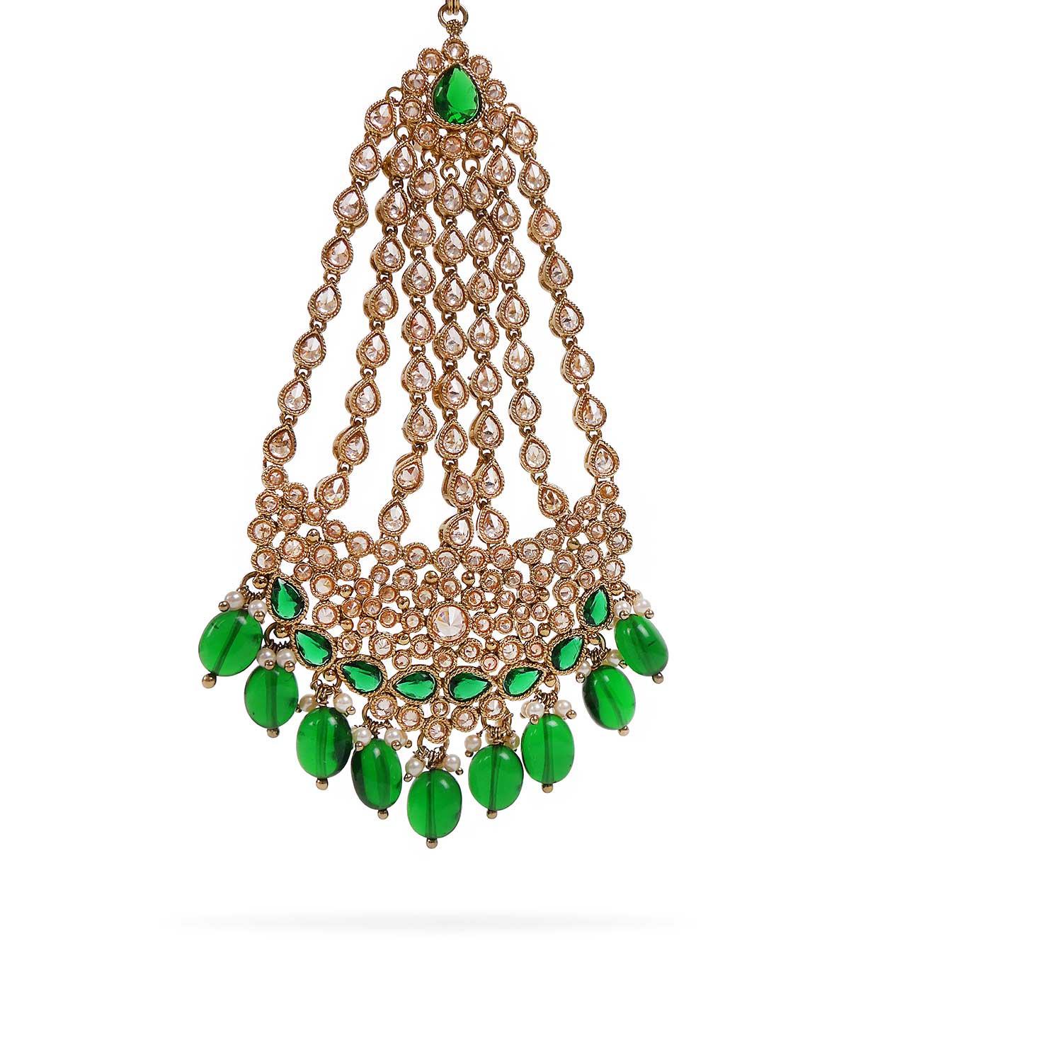 Deepa Jhumar Headpiece in Green