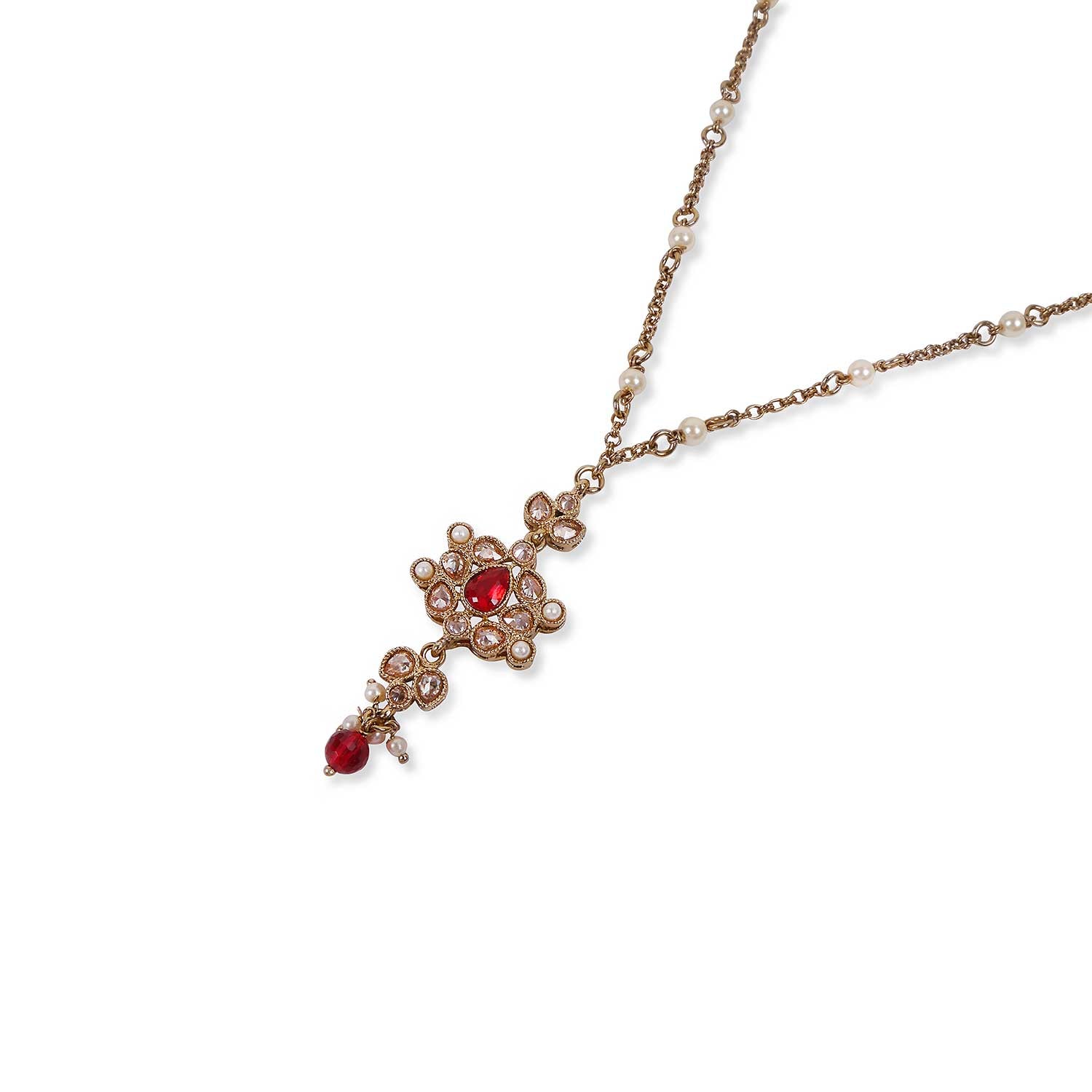 Masoom Pendant Set in Maroon