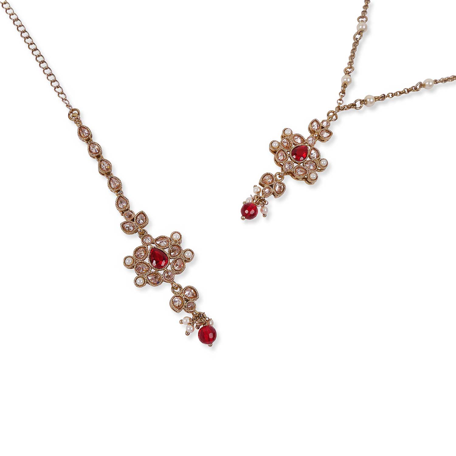 Masoom Pendant Set in Maroon