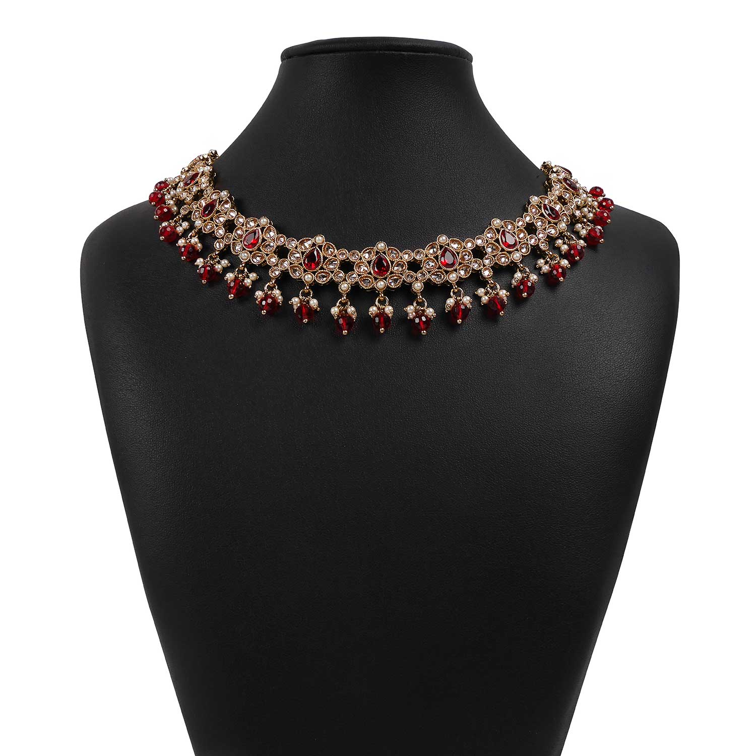 Masoom Necklace Set in Maroon