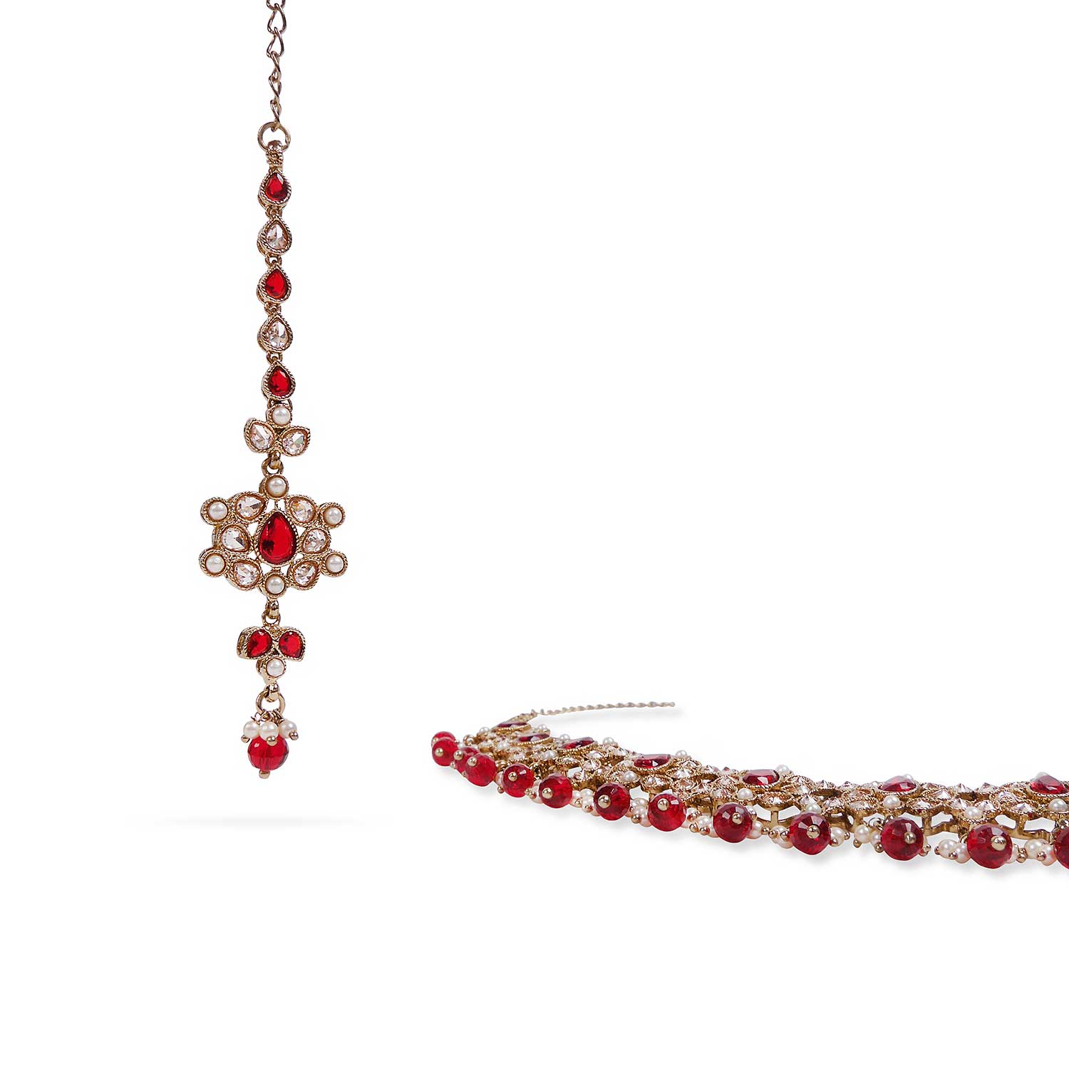 Masoom Necklace Set in Maroon