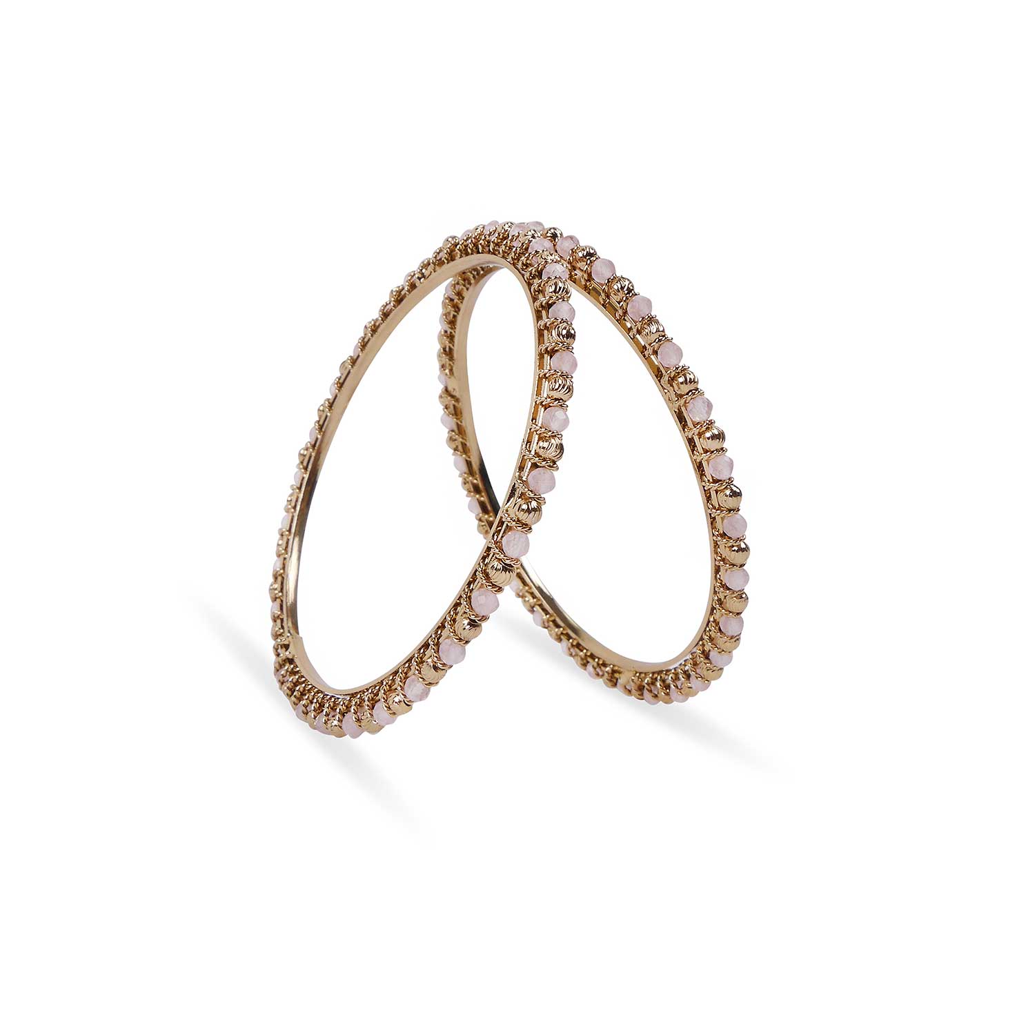 Light Pink Crystal Beaded Bangles