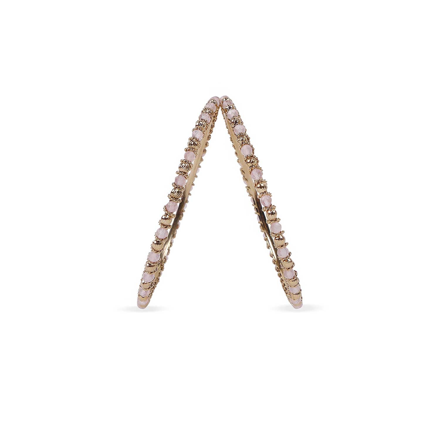 Light Pink Crystal Beaded Bangles