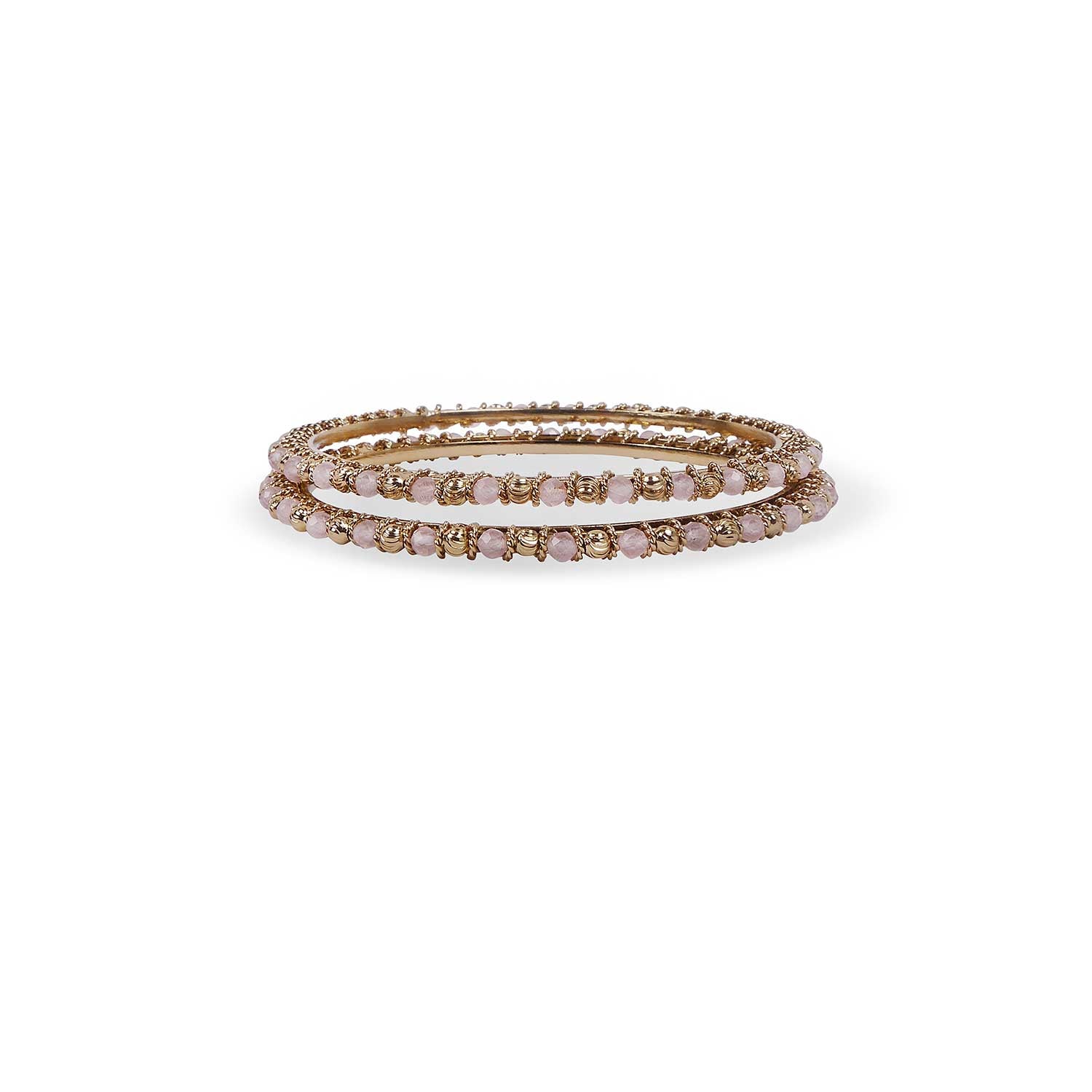 Light Pink Crystal Beaded Bangles