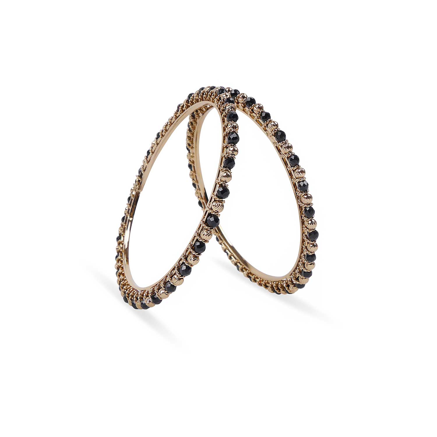 Black Crystal Beaded Bangles