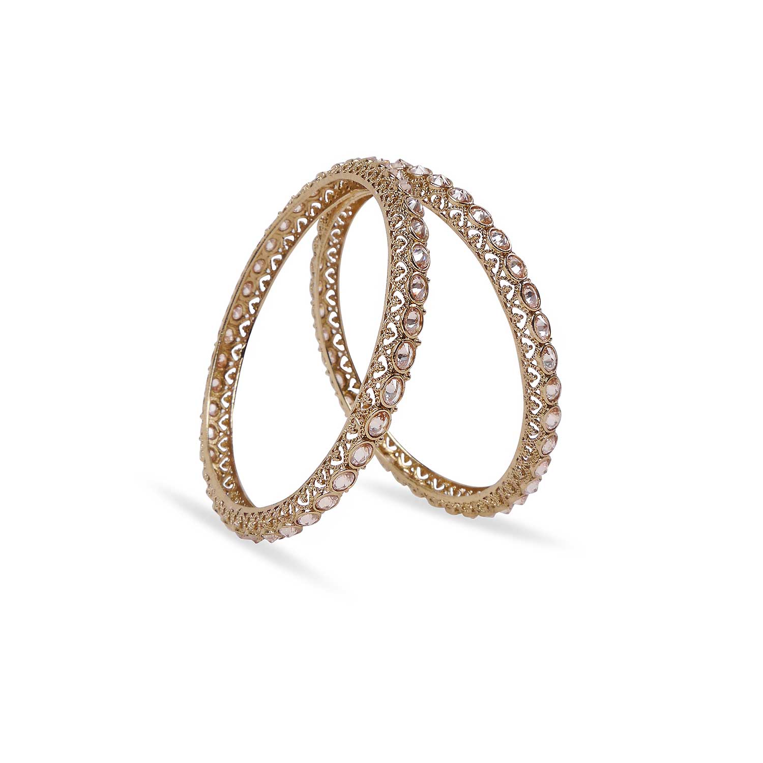 Antique Gold Oval Crystal in Light Topaz