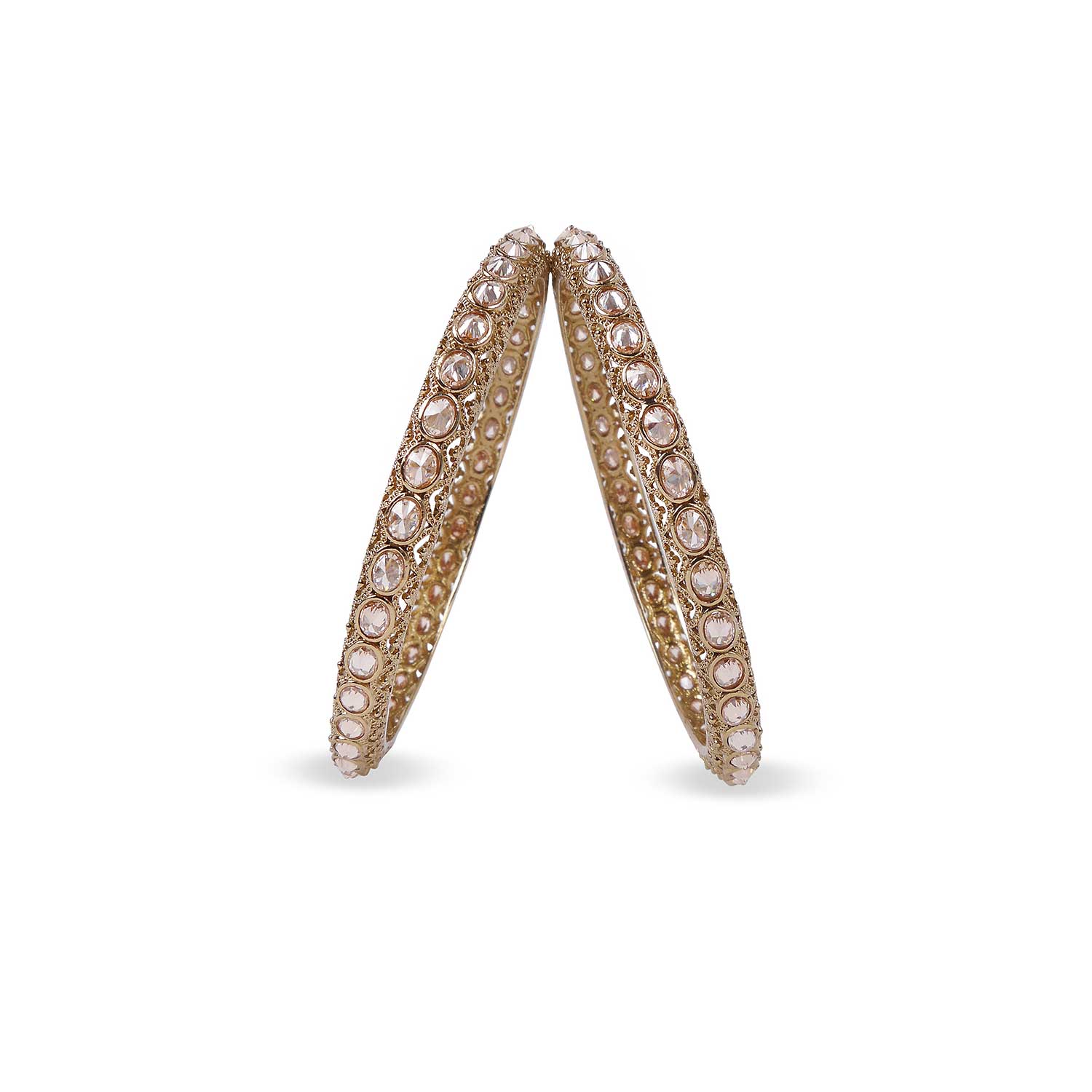 Antique Gold Oval Crystal in Light Topaz