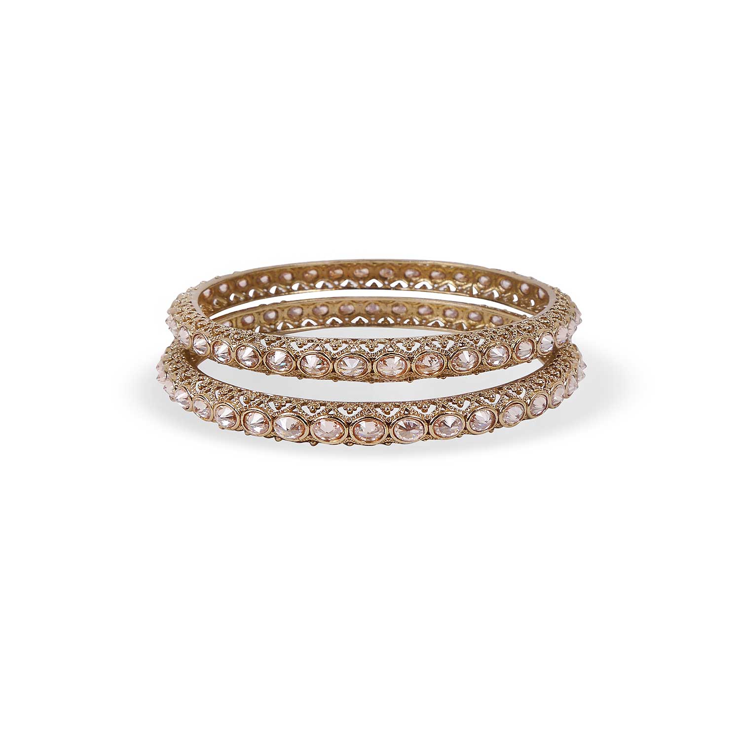 Antique Gold Oval Crystal in Light Topaz