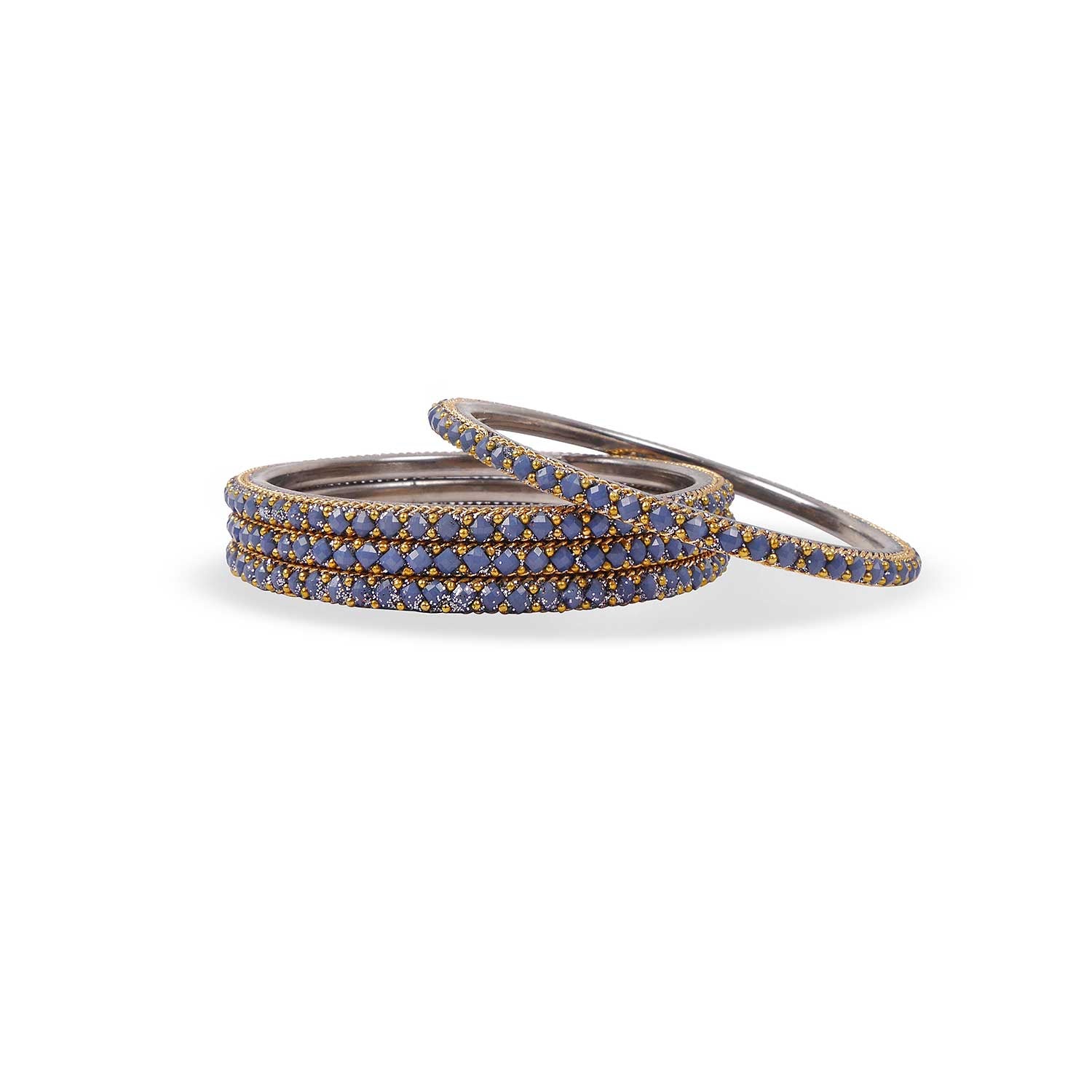 Grey Crystal Lakh Bangles