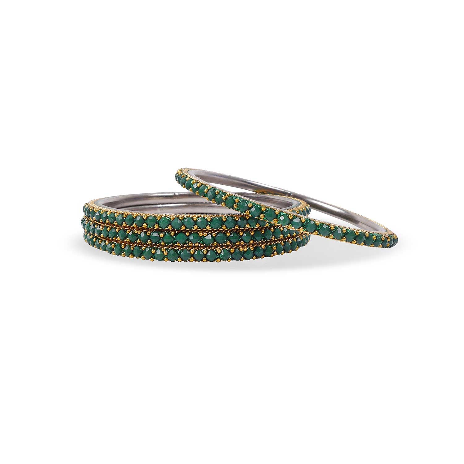 Green Crystal Lakh Bangles