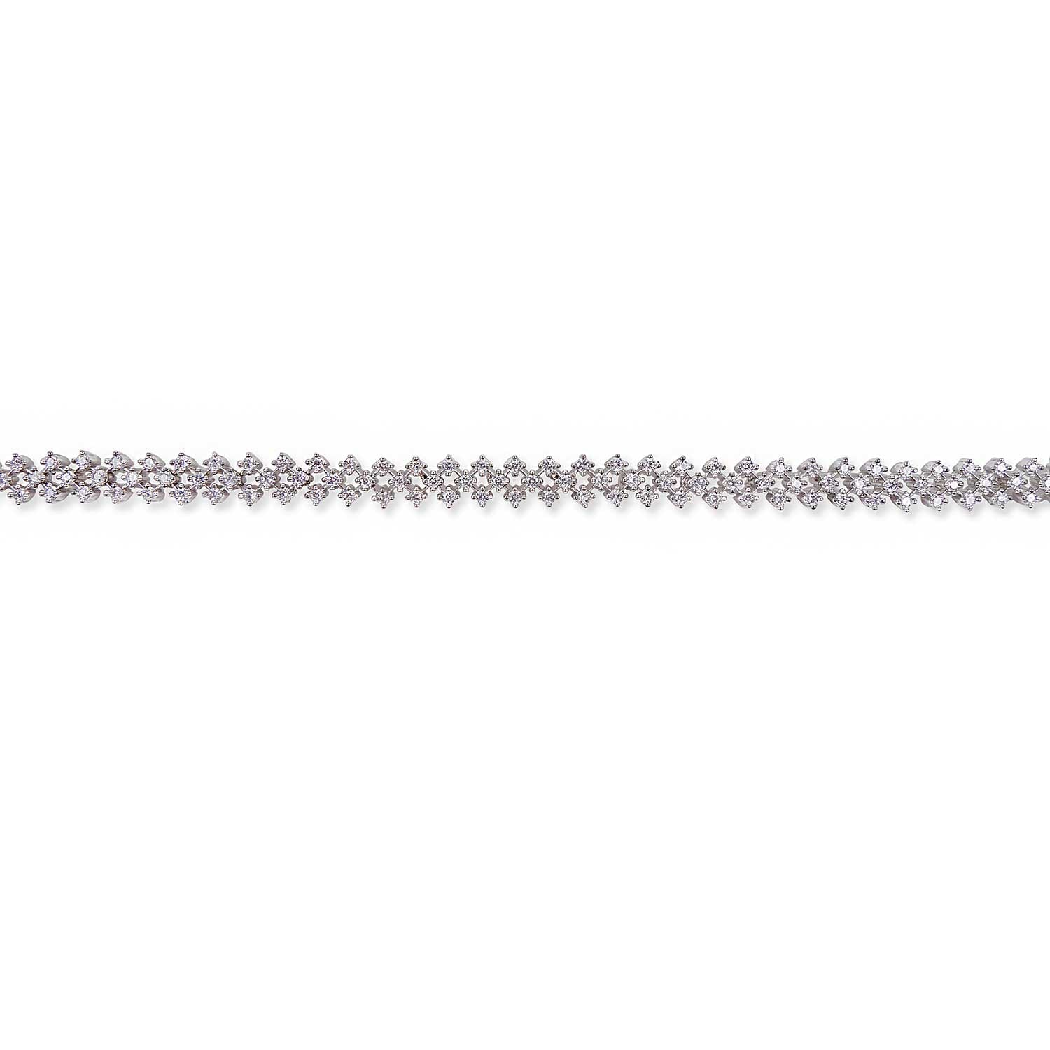 Cubic Zirconia Freya Bracelet in Rhodium