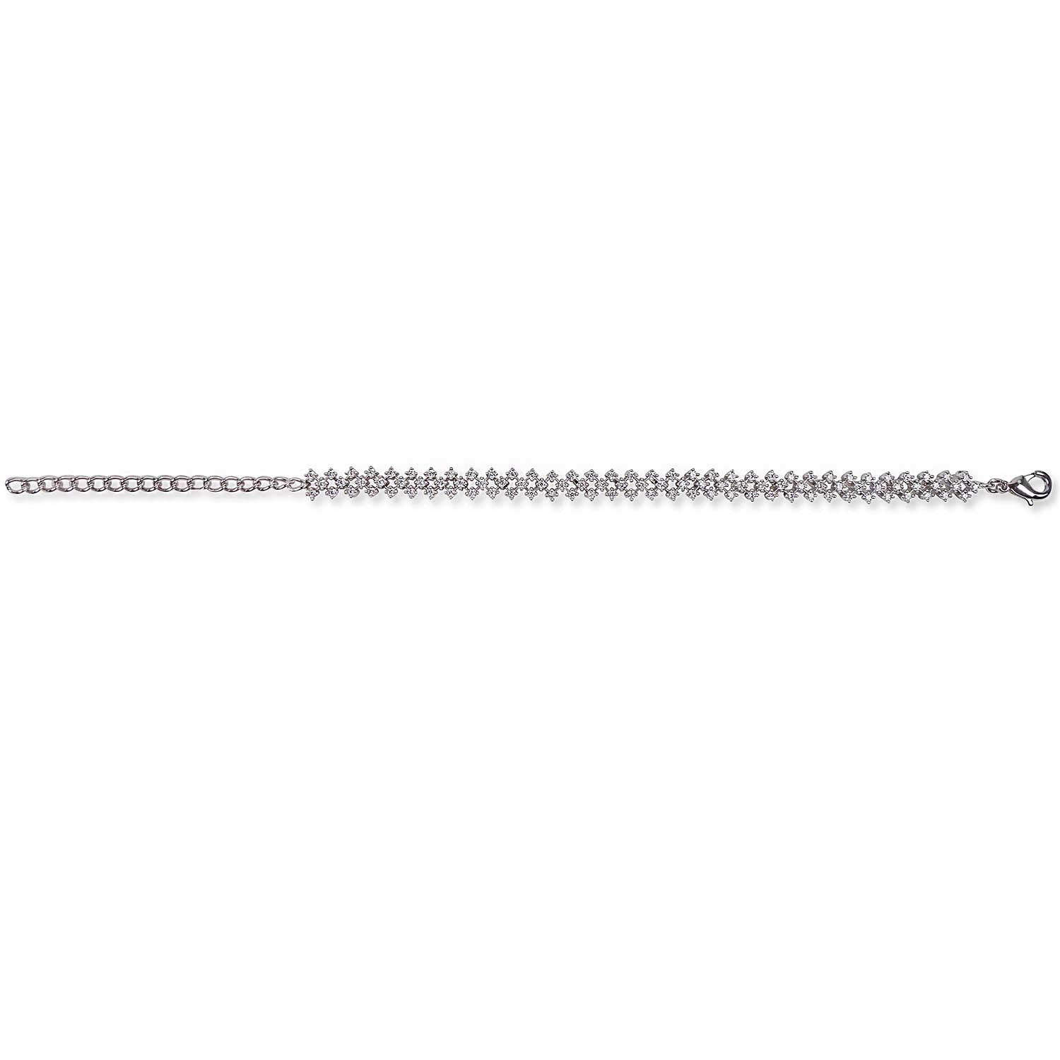 Cubic Zirconia Freya Bracelet in Rhodium