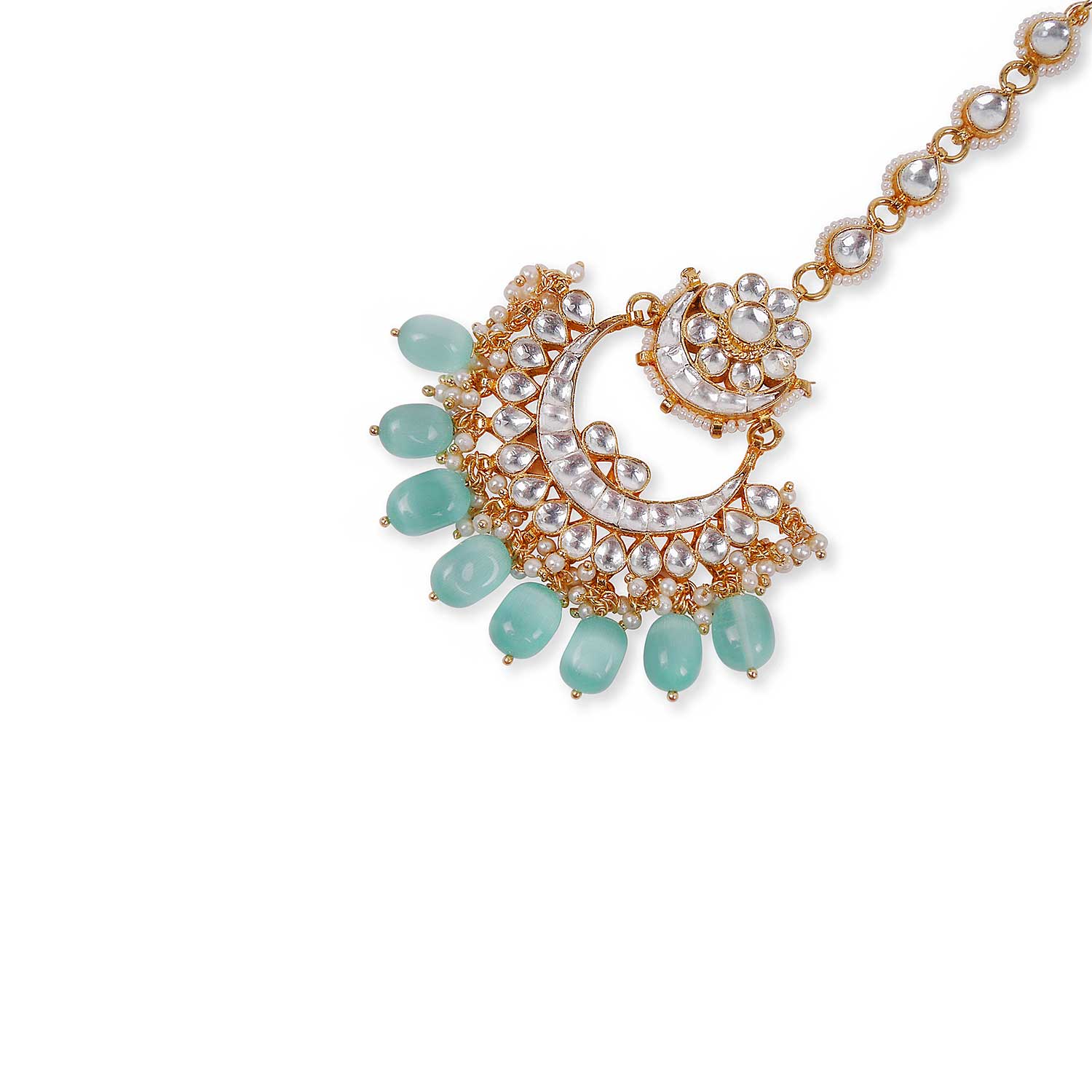 Livani Kundan Tikka in Mint