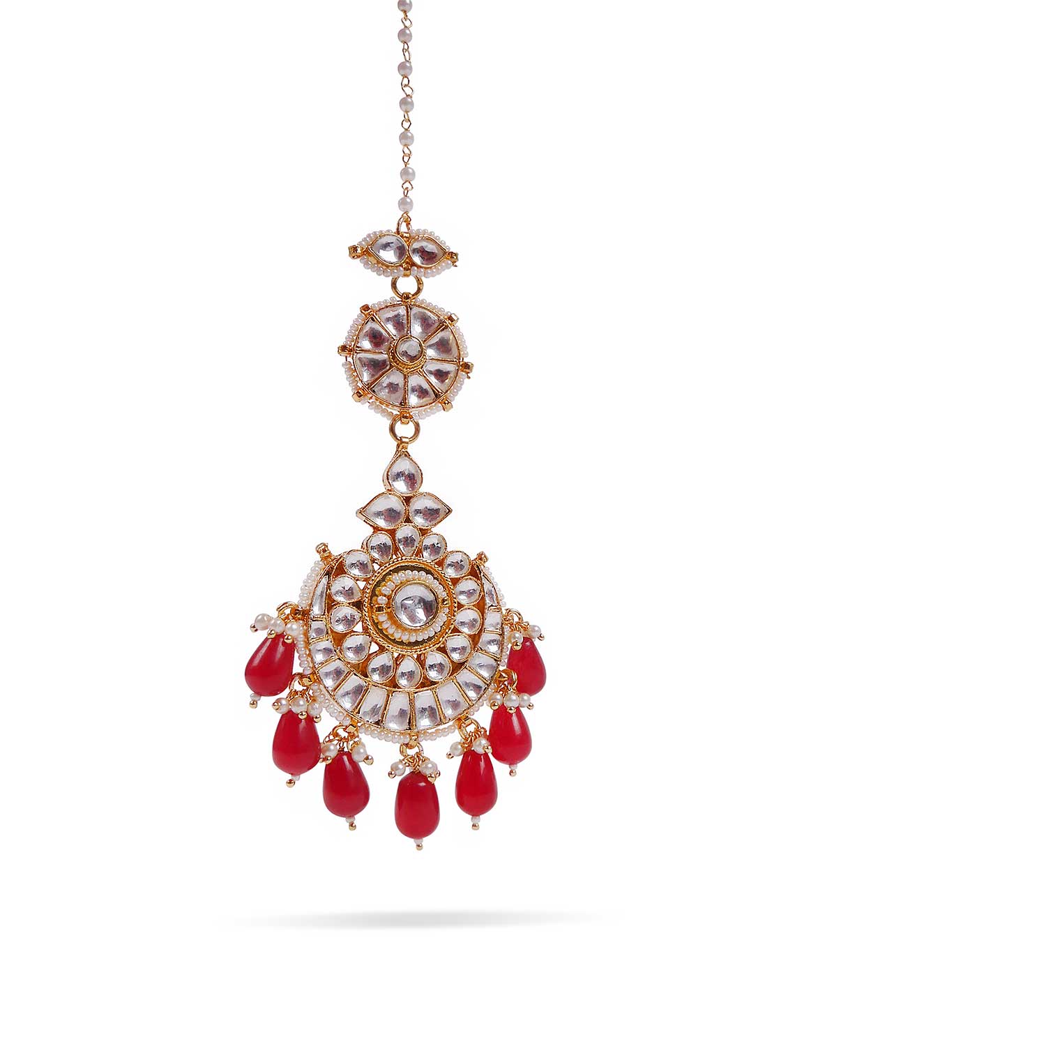 Rajashri Kundan Tikka in Maroon