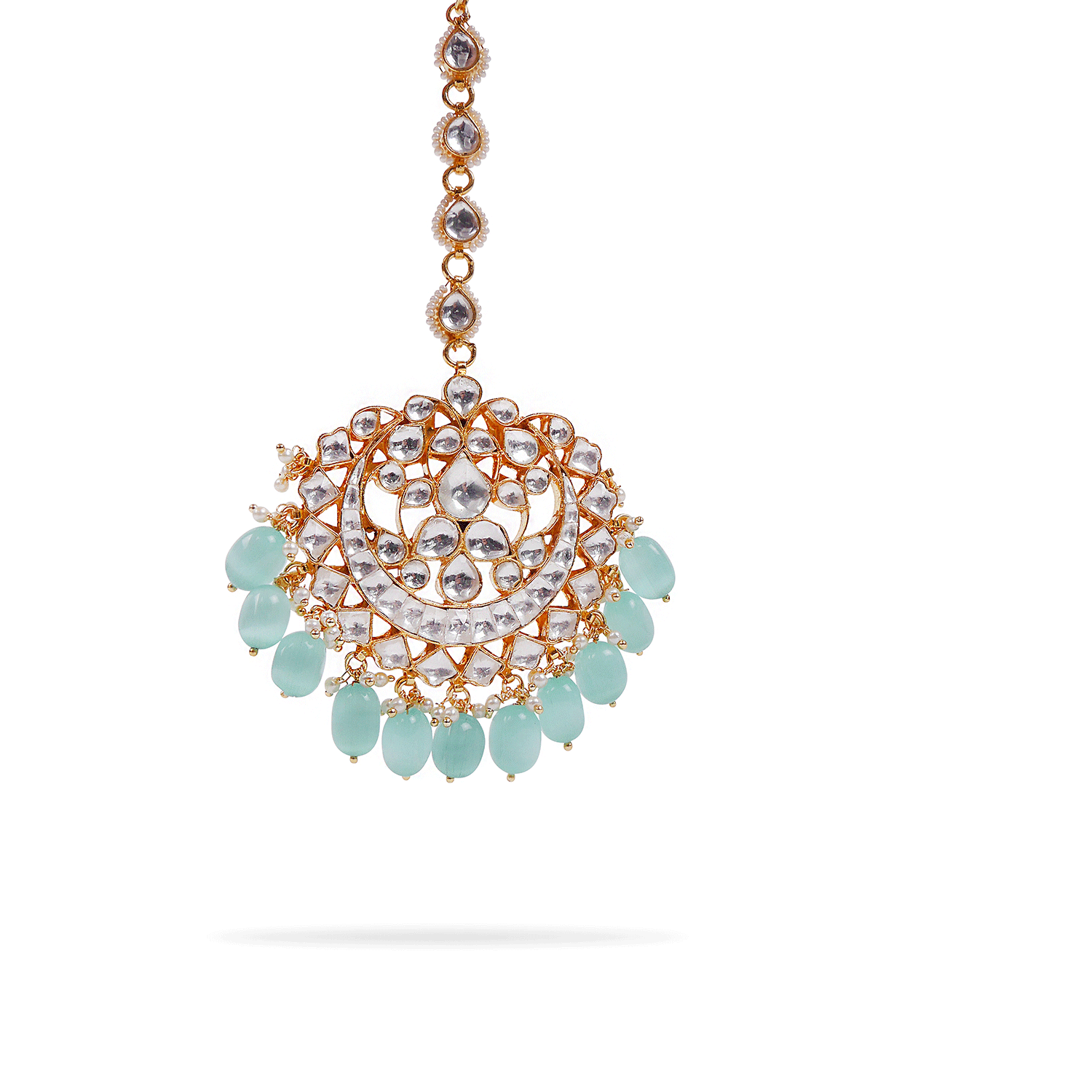 Arnika Kundan Maang Tikka in Mint