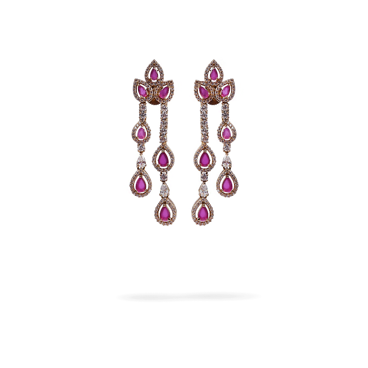 Teardrop Cubic Zirconia Necklace Set in Ruby
