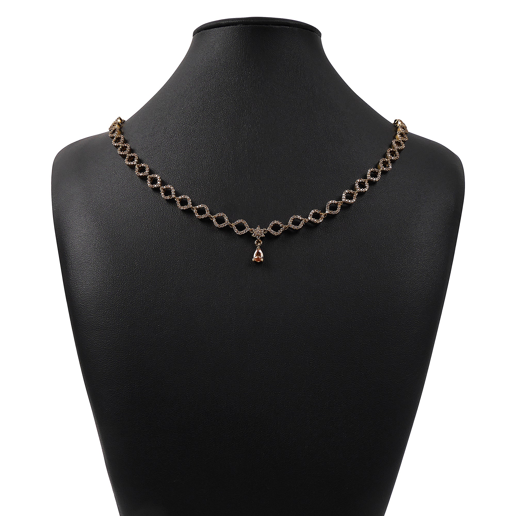 Esme Cubic Zirconia Necklace Set in Light Topaz