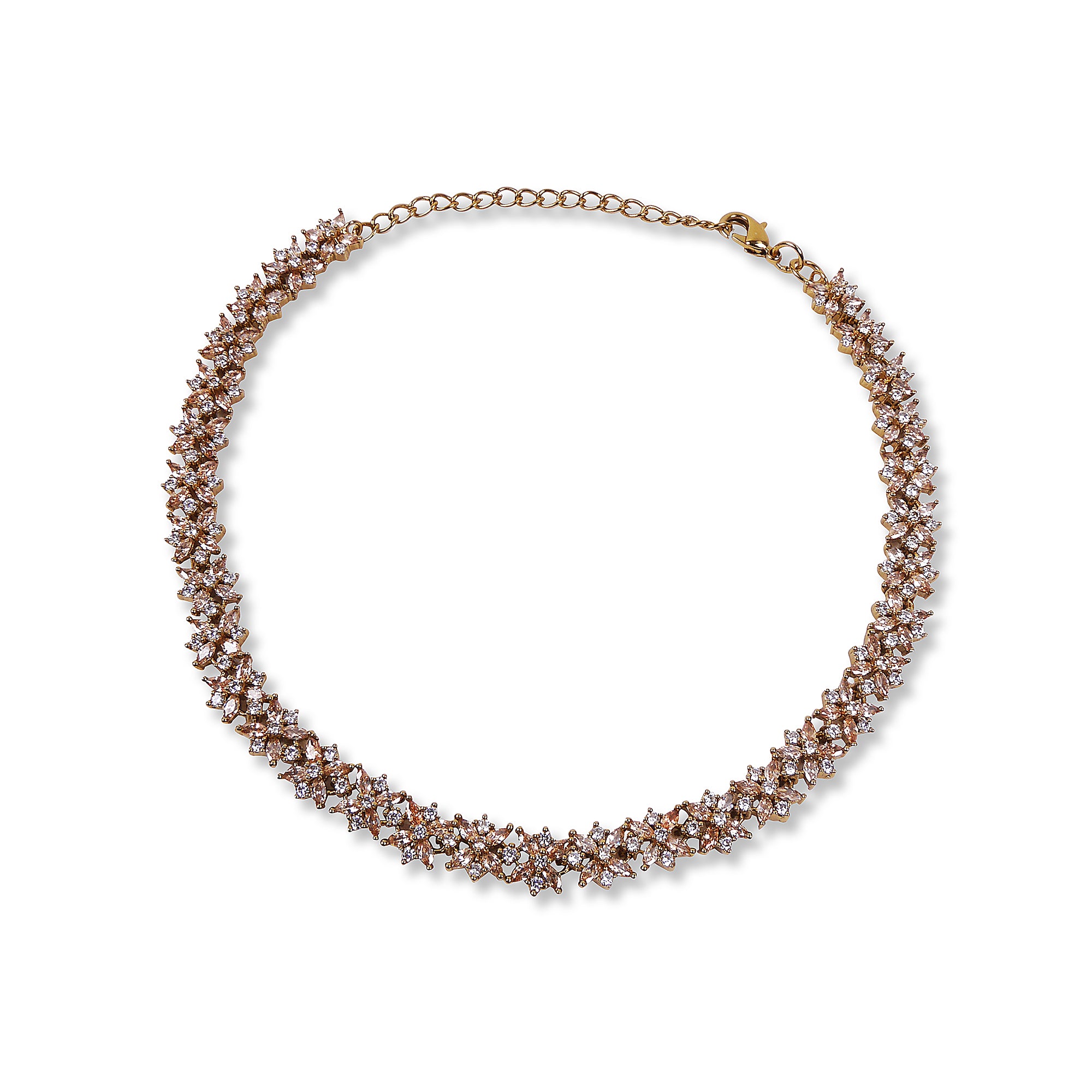 Stellar Cubic Zirconia Anklet in Antique Gold