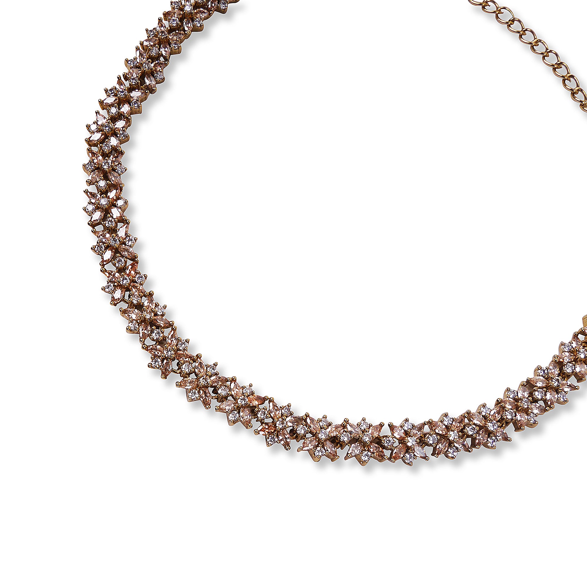 Stellar Cubic Zirconia Anklet in Antique Gold