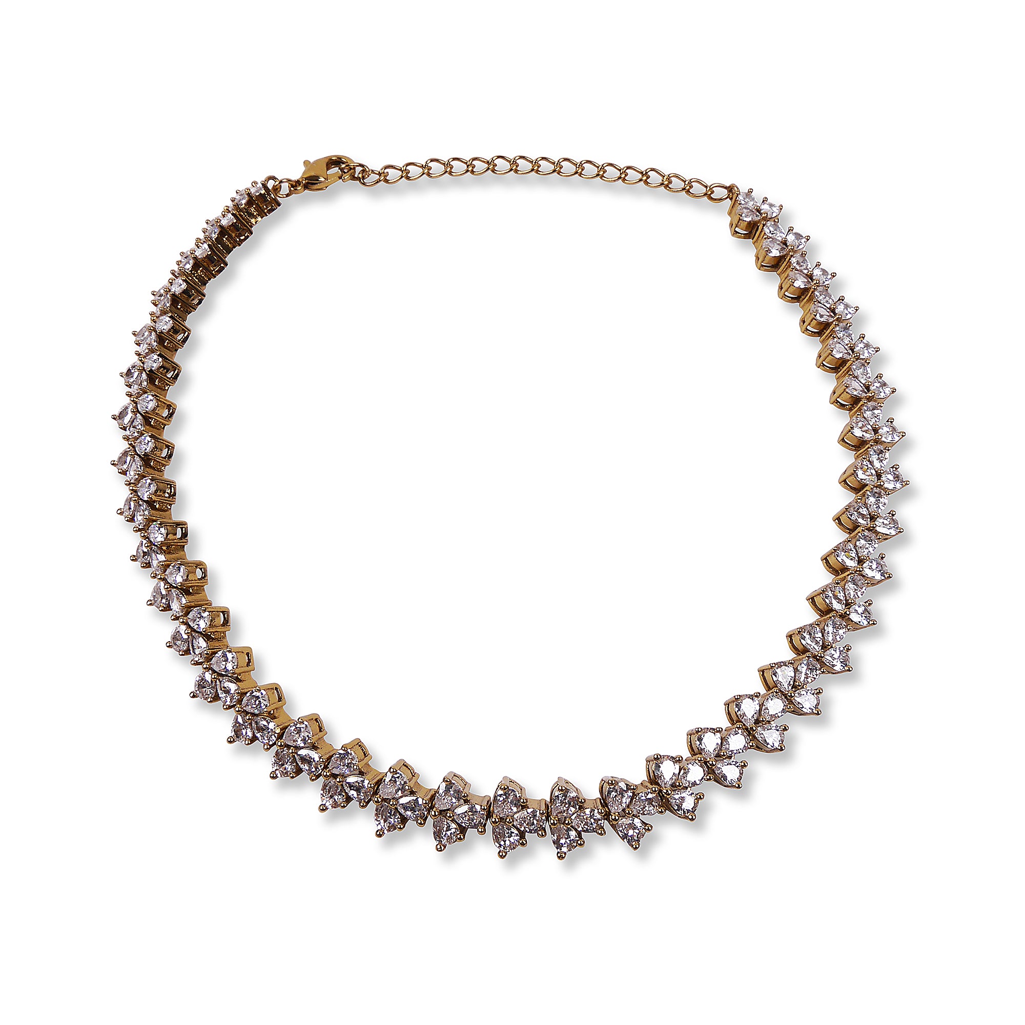 Edith Cubic Zirconia Anklet in White