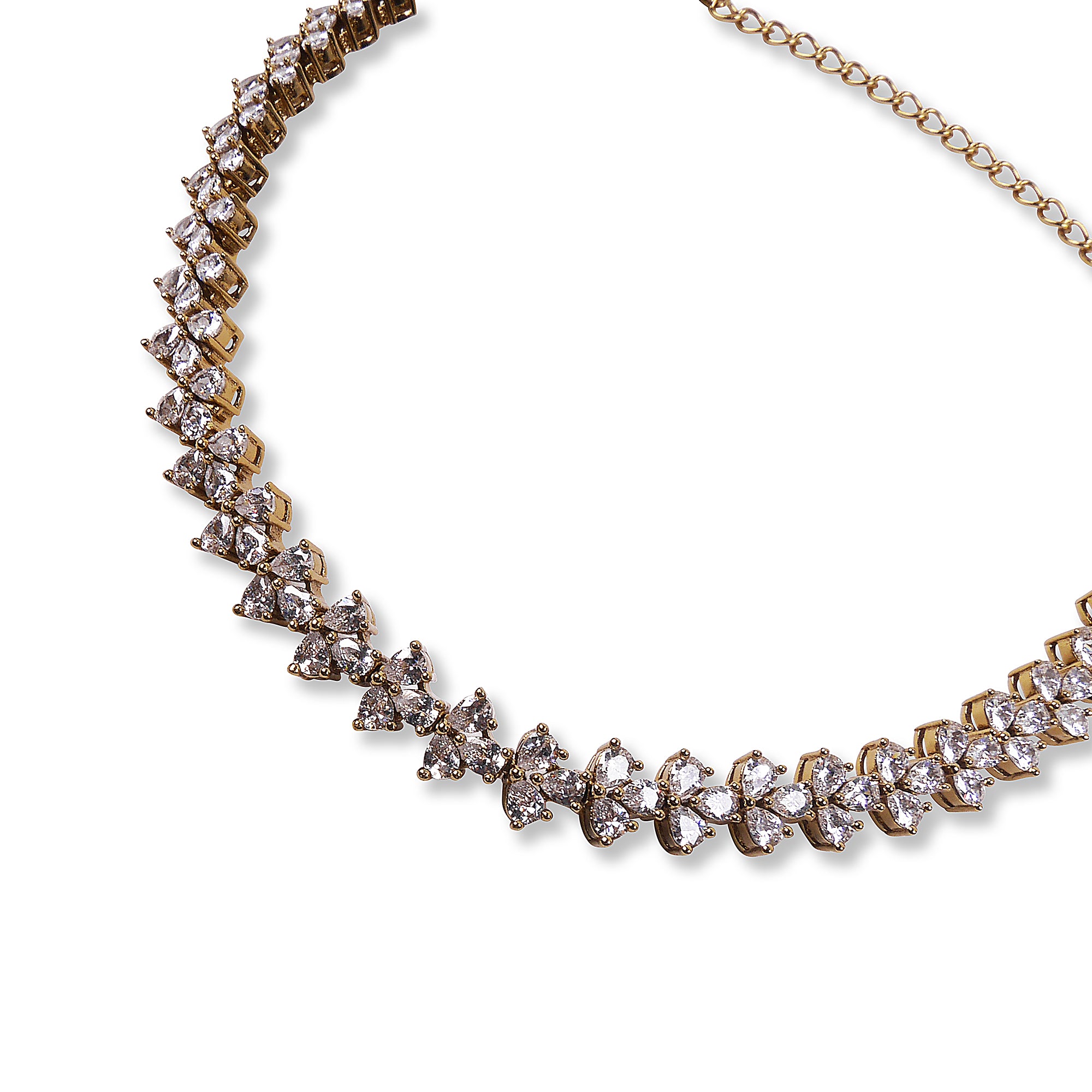 Edith Cubic Zirconia Anklet in White