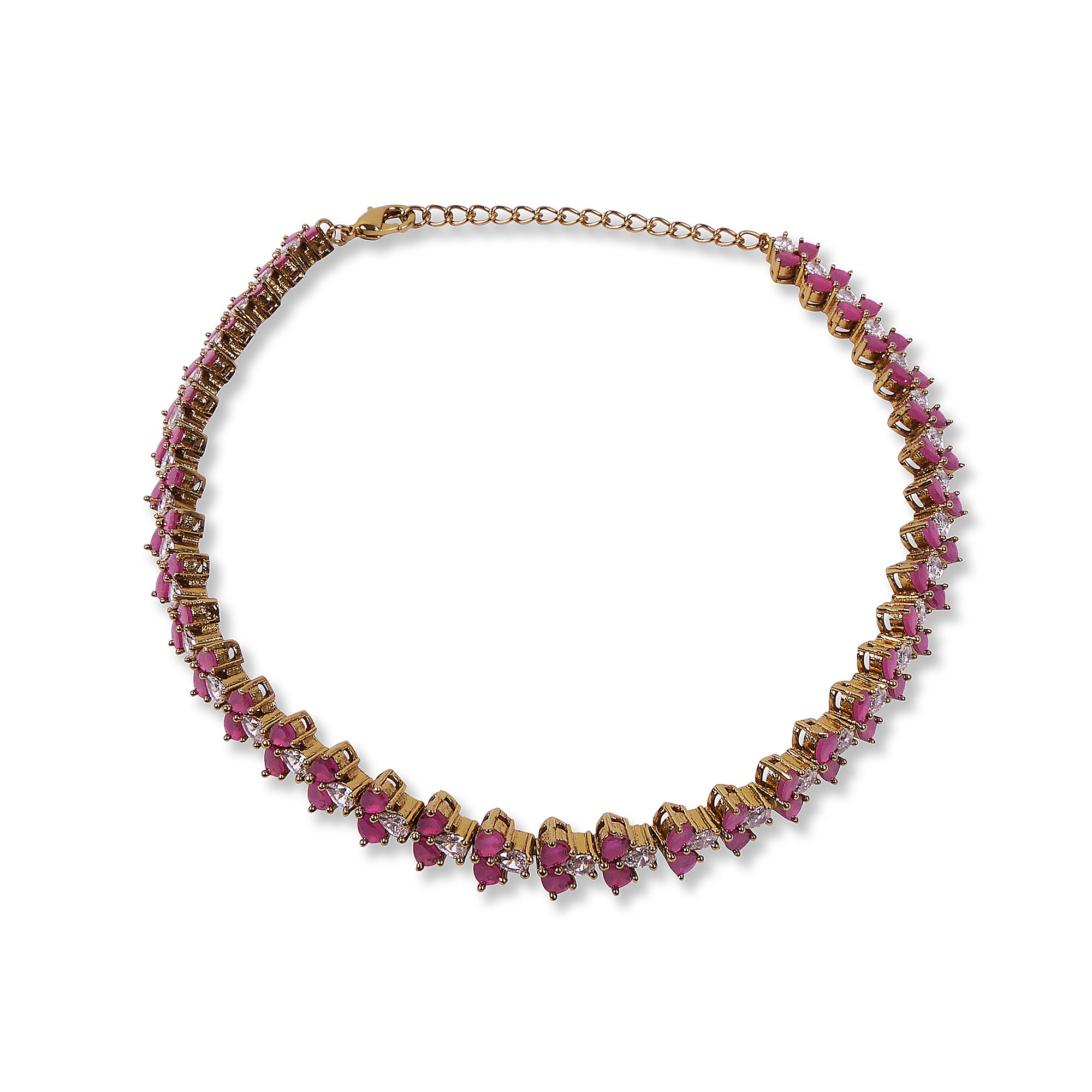 Edith Cubic Zirconia Anklet in Ruby