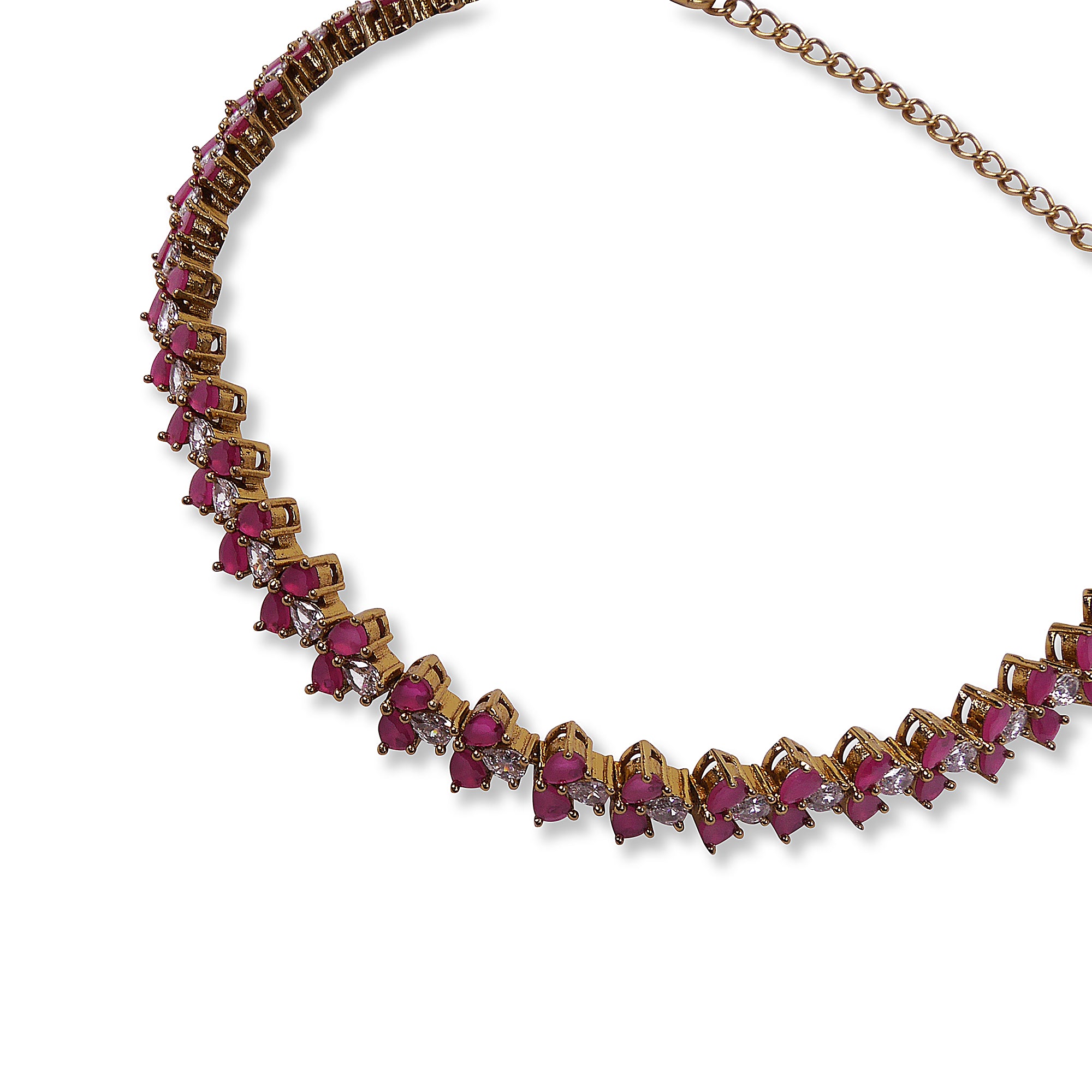Edith Cubic Zirconia Anklet in Ruby