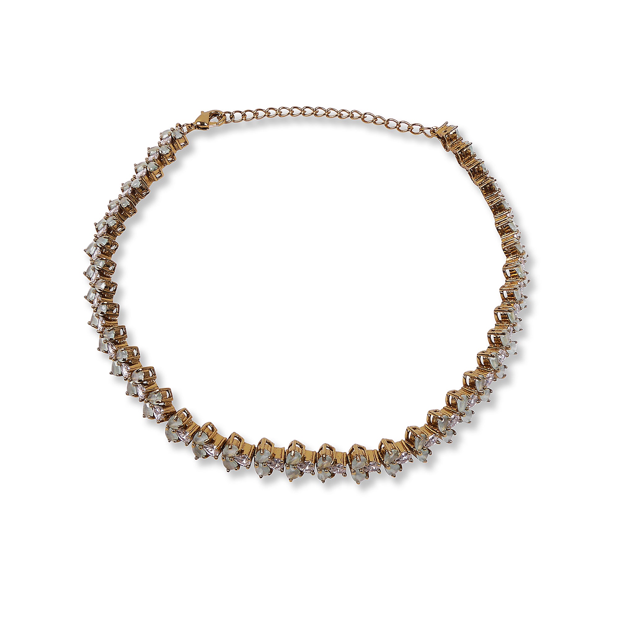 Edith Cubic Zirconia Anklet in Mint
